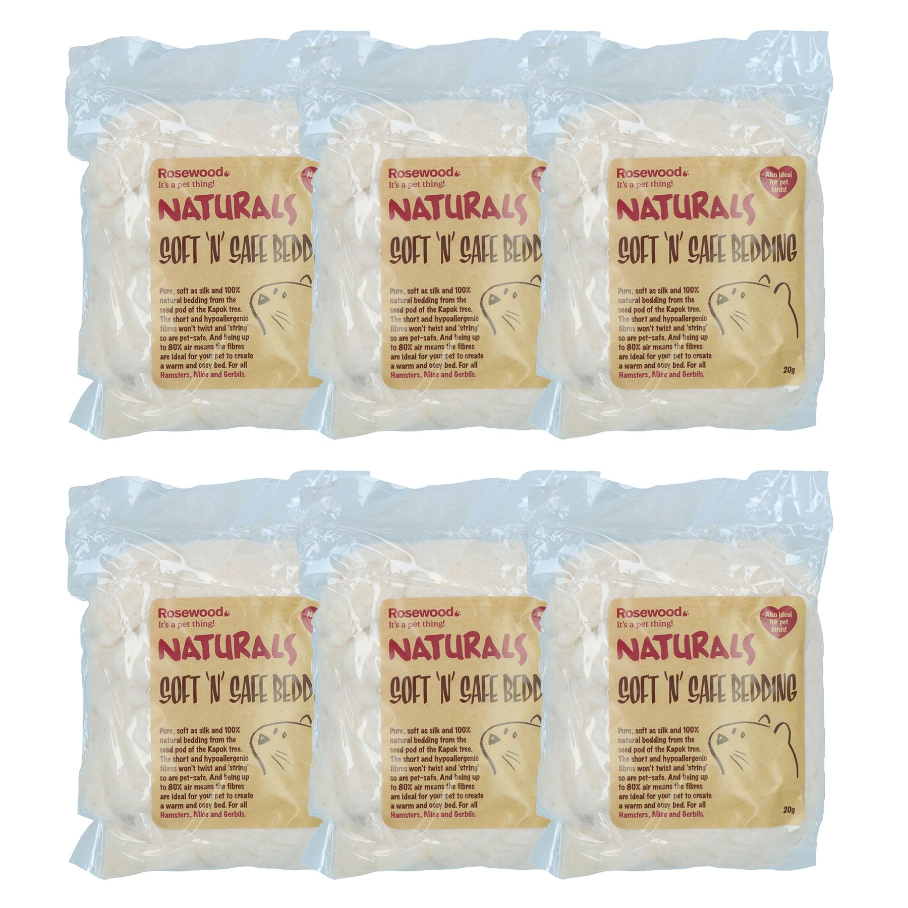 1PK Soft n Safe Hypoallergenic, Anti-bacterial & Biodegradable Animal Bedding 20g