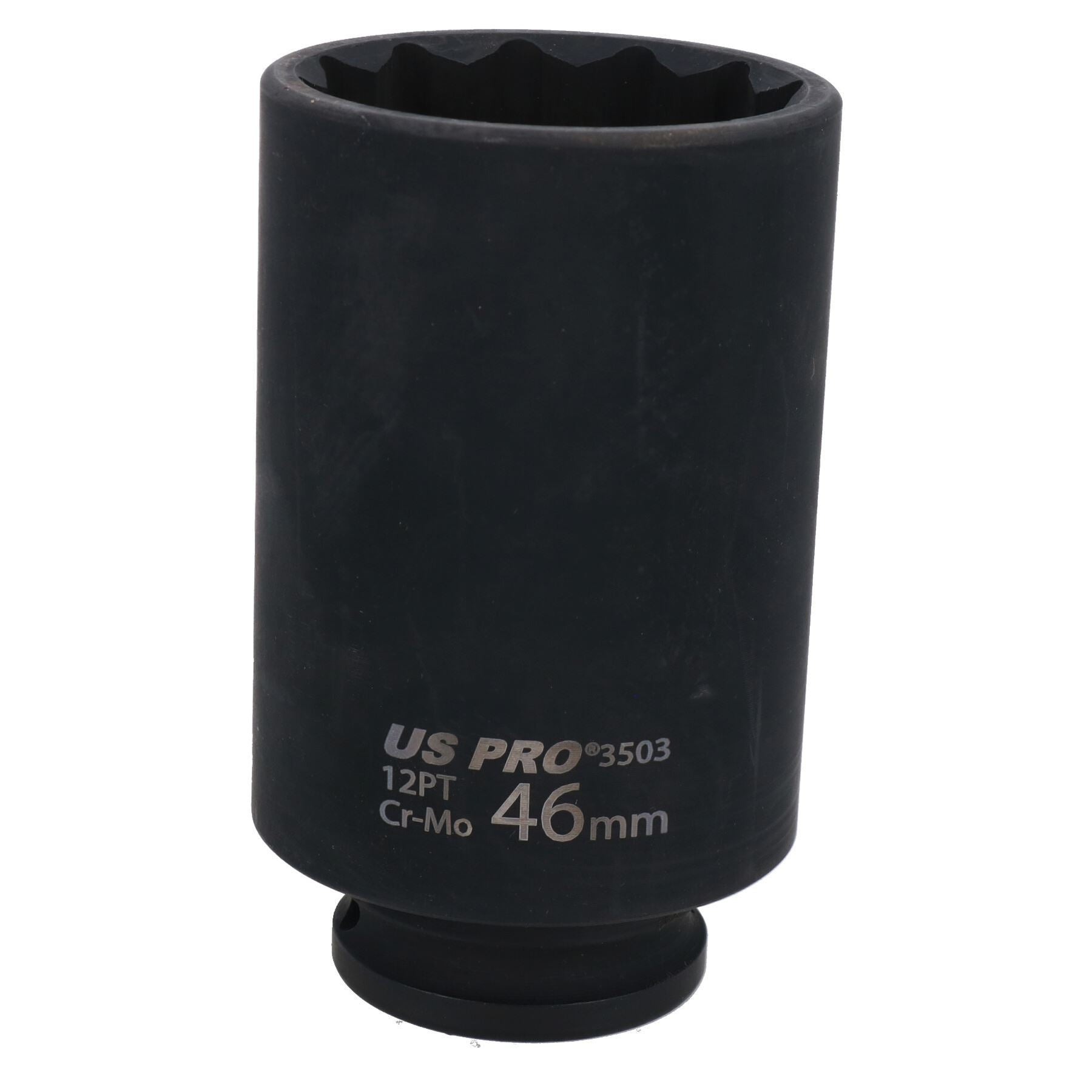 Douille à choc métrique profonde de 46 mm 1/2" à 12 pans pour écrou de moyeu de 100 mm de profondeur