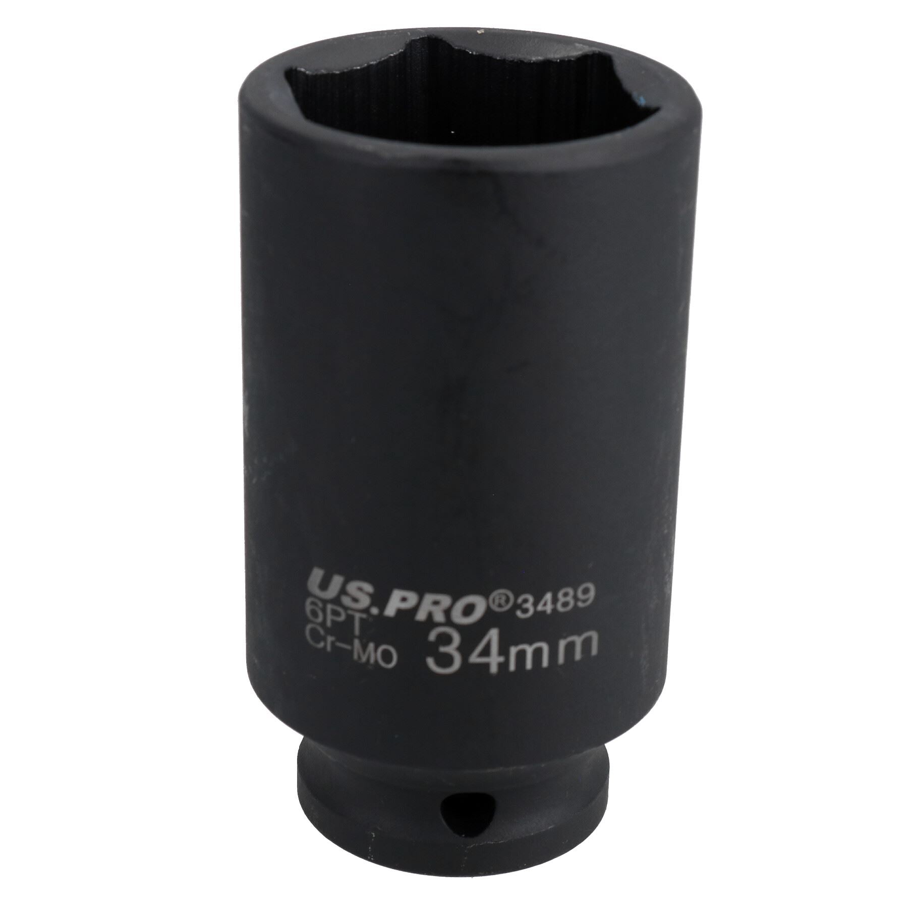 34 mm metrischer 1/2"-Antrieb, tiefe Hinterradnaben-Achsmuttern-Steckschlüssel, 6-seitig, Einzelsechskant
