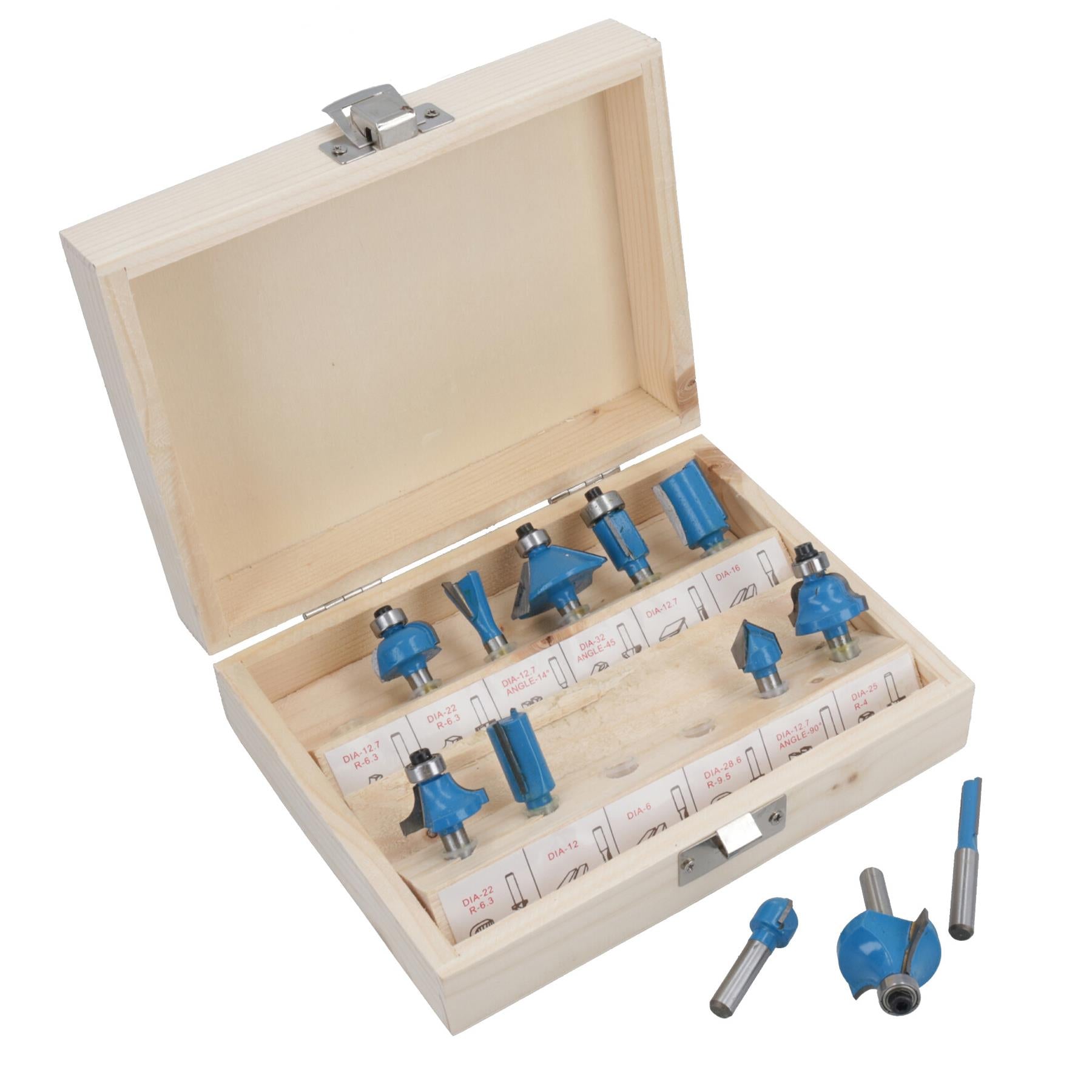 12-teiliges Fräser-Set mit Hartmetallspitze, 1/4 Zoll Schaft, Fräser für Laminat TE534