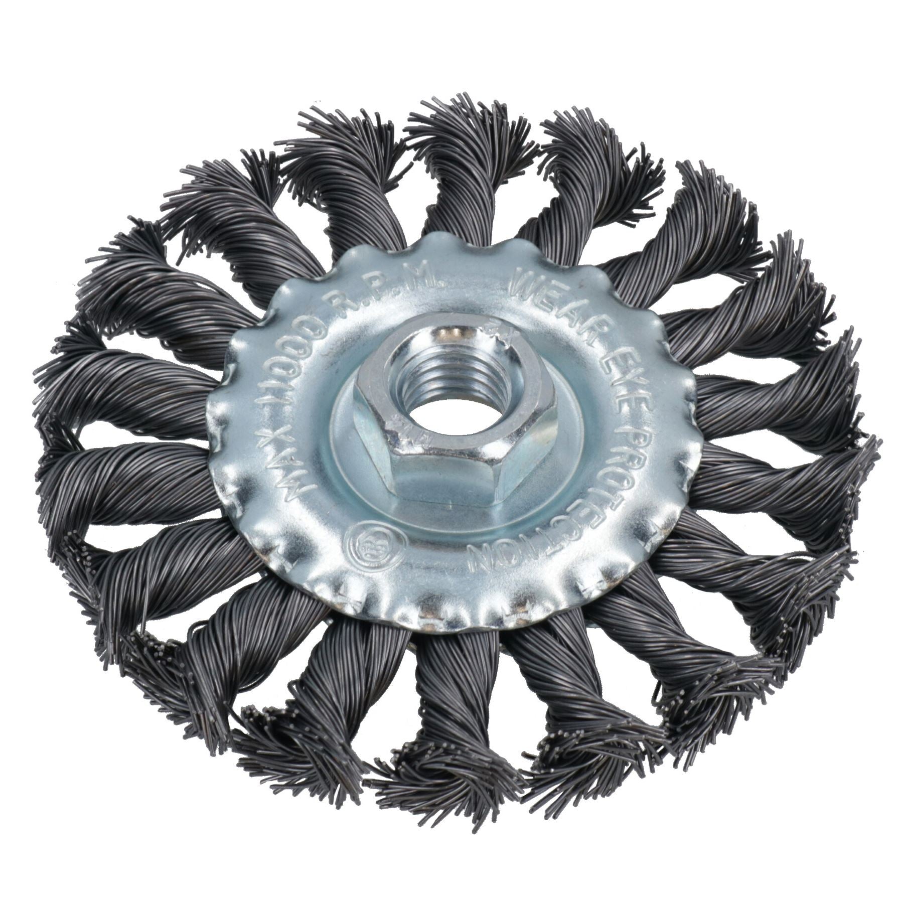 Brosse rotative à fil torsadé plat de 100 mm pour ébavurage, élimination de la rouille et de la peinture