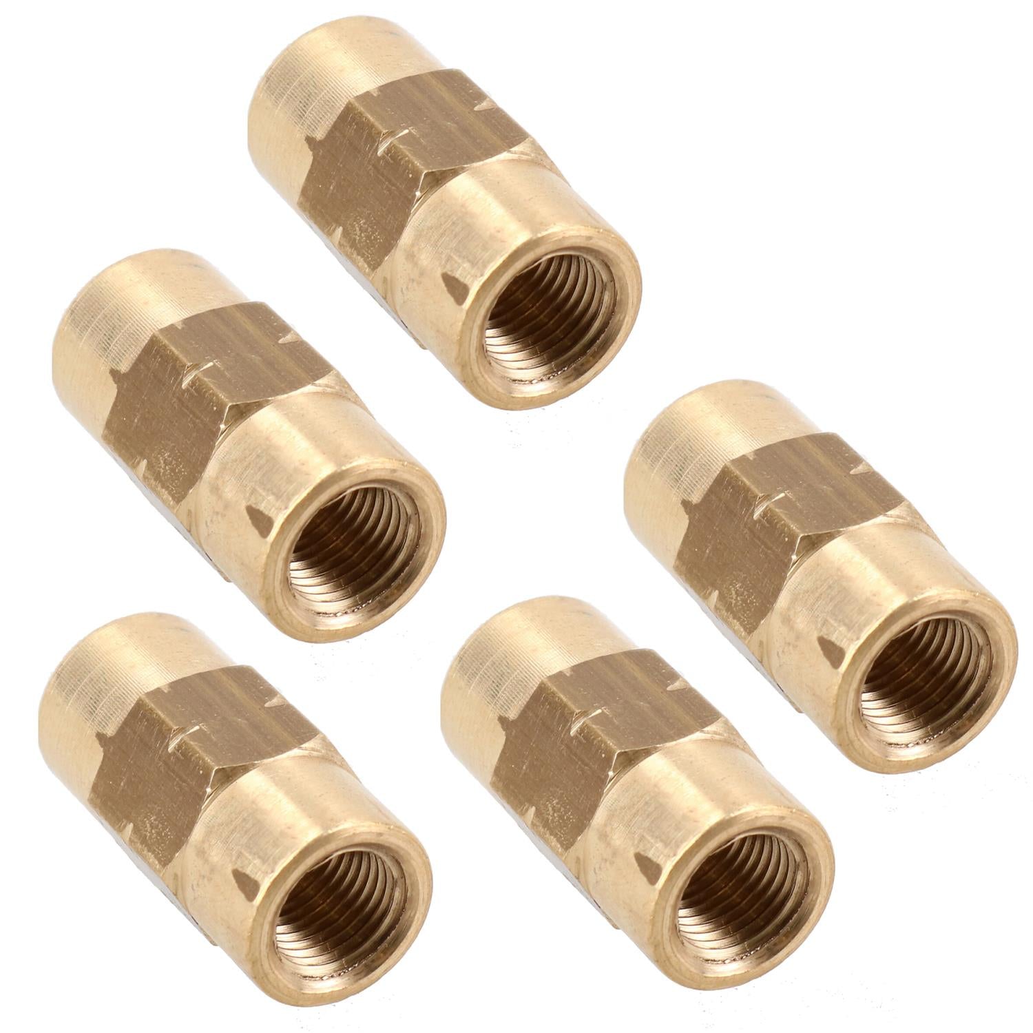 Raccord de tuyau de frein en ligne en laiton M10 x 1 mm pour tuyau de 3/16 po, 5 pièces