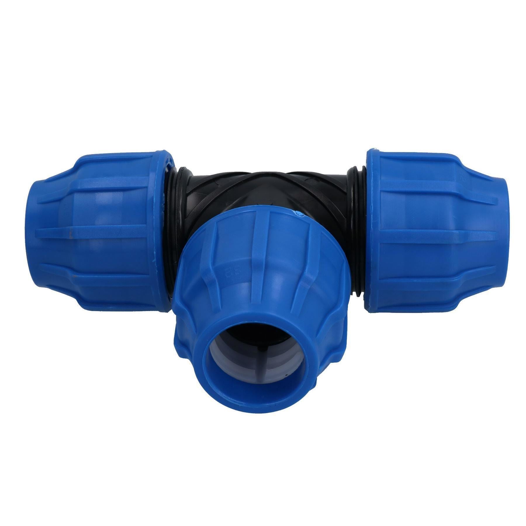 Raccord de tuyau d'eau en PEMD Raccord de raccord en T 25 mm x 25 mm x 25 mm