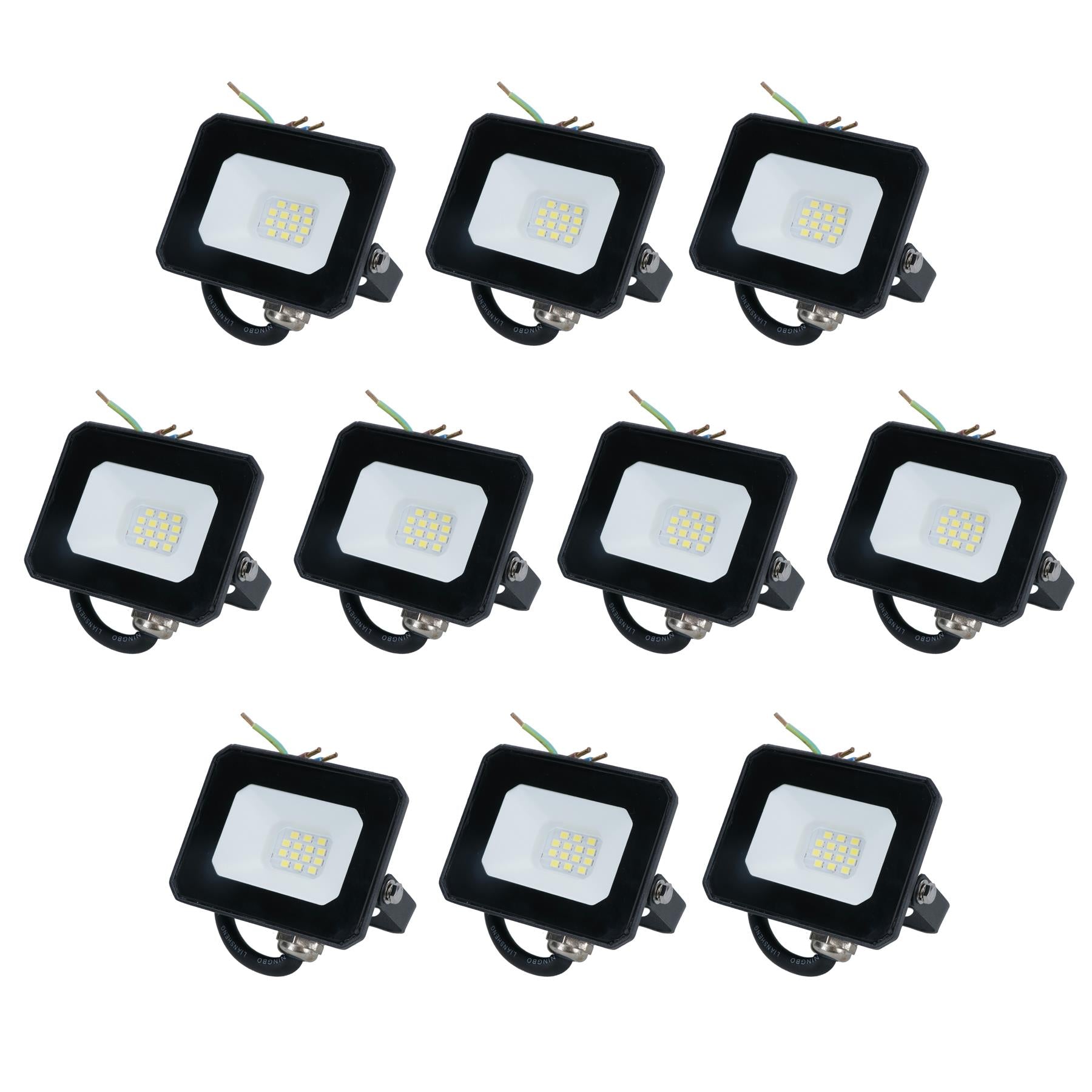 10 Watt LED Mini Floodlight Garden Lighting 800 Lumens IP65 + Mounting Bracket