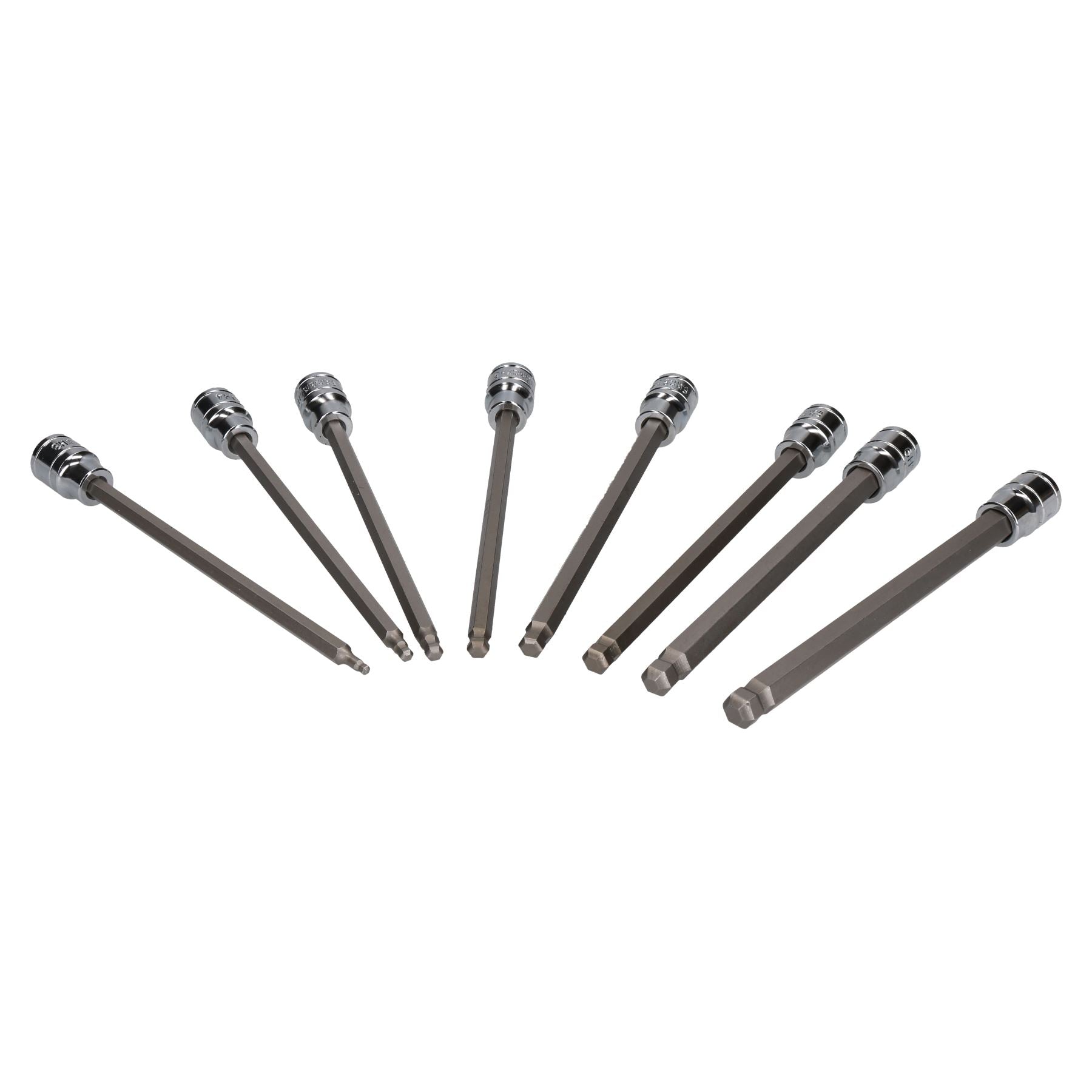 Douilles à tête sphérique Allen extra longues métriques 3/8" 3 mm - 10 mm 8 pièces