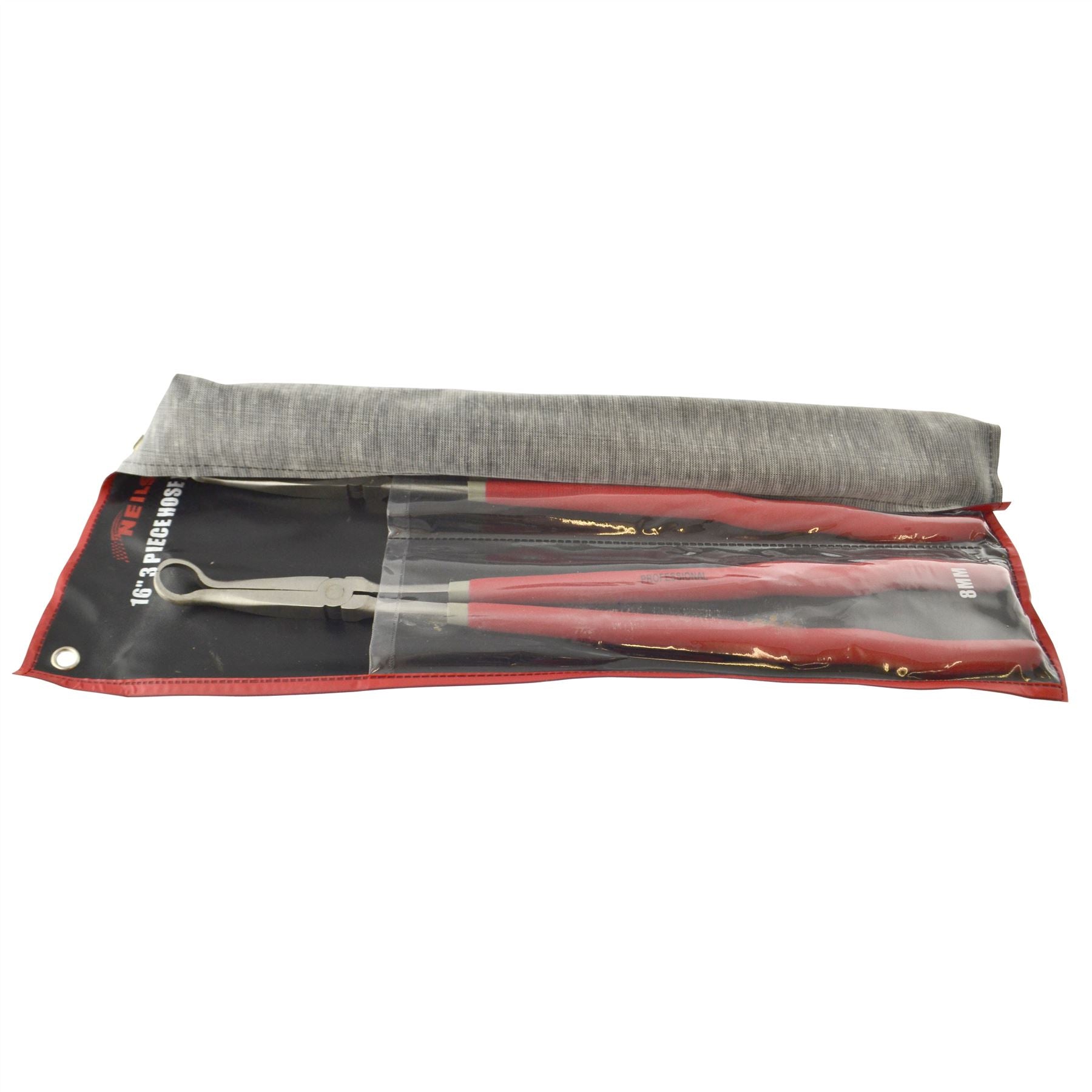 16" Schlauchringzange mit großer Reichweite für Schlauchschellen 8 mm, 10 mm und 12 mm, 3-teiliges Set