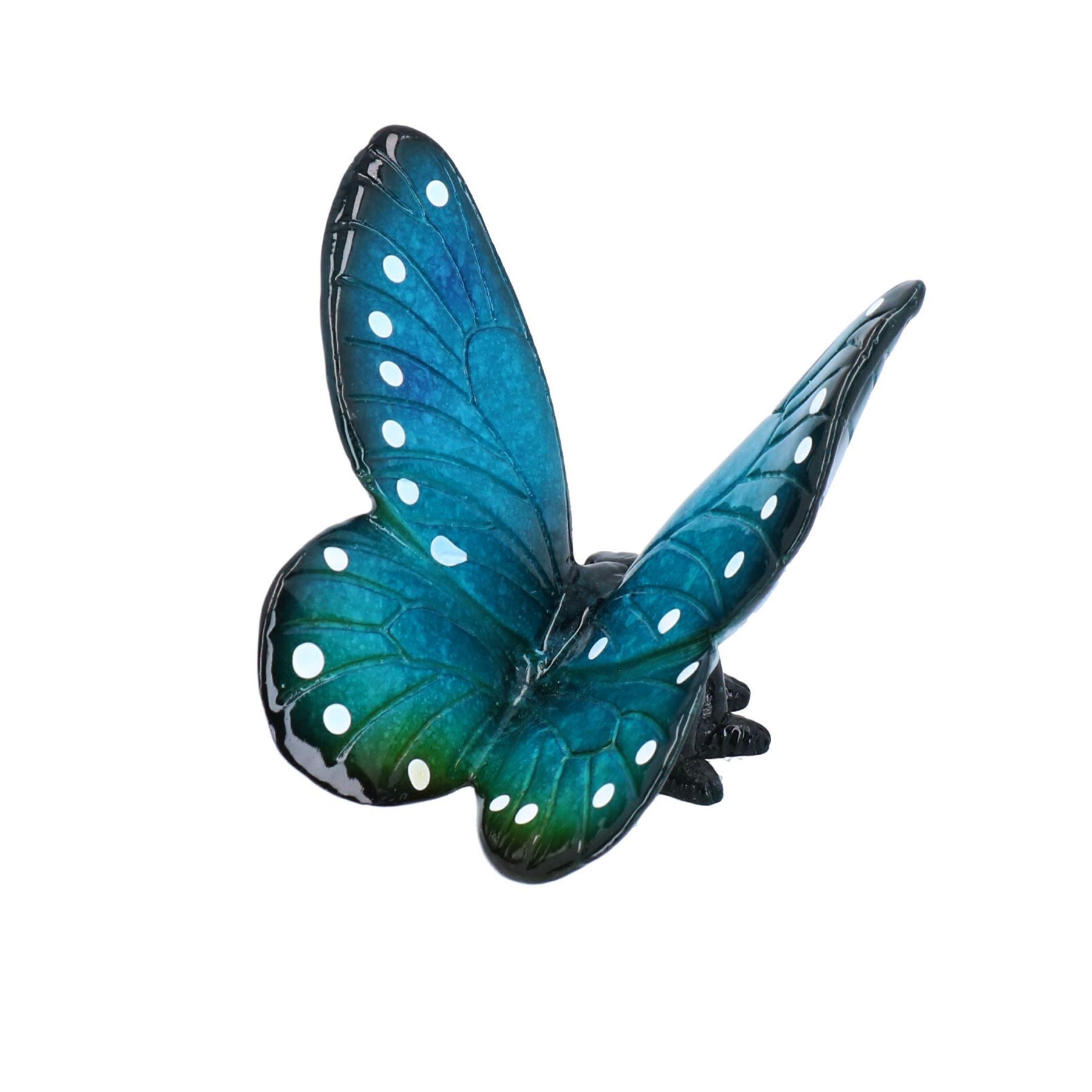 Blue Butterfly Resin Wall Mount Shed Sculpture Statue Ornament House Garden