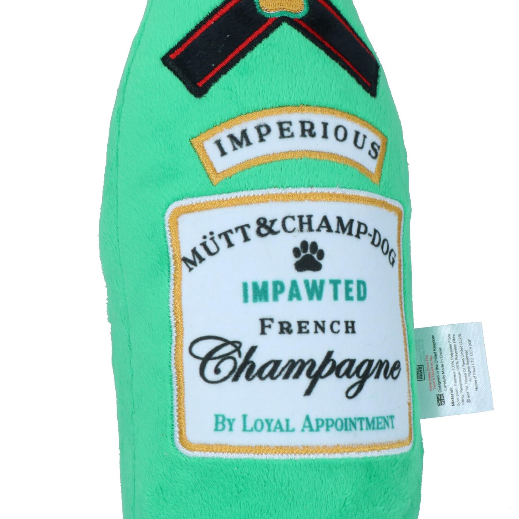 Cadeau de Noël pour chien Bouteille de champagne en peluche Jouet en peluche couineur Cadeau