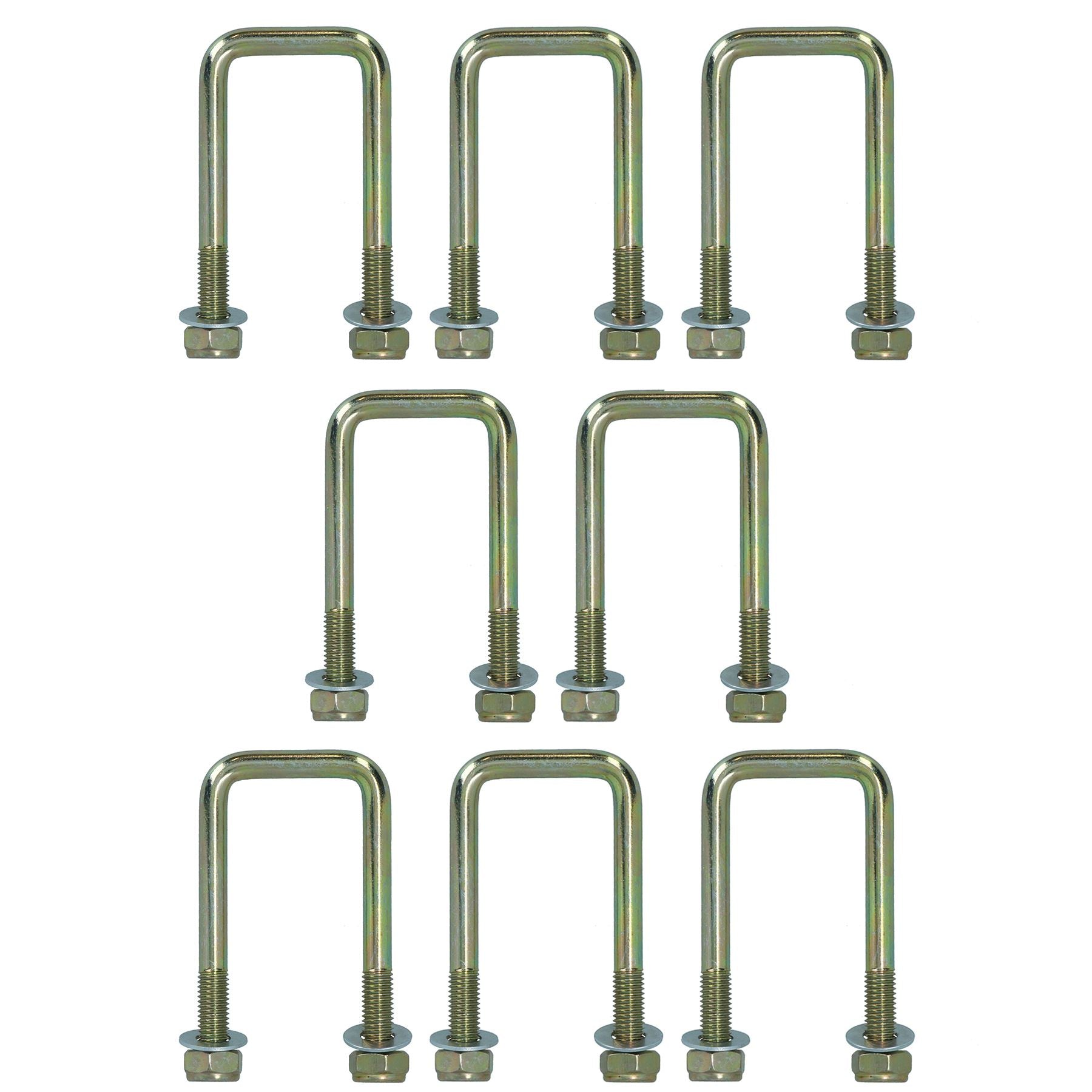 8er-Pack M10 40 mm x 88 mm U-Bolzen N-Bolzen für Anhänger mit Muttern HOCHZUG