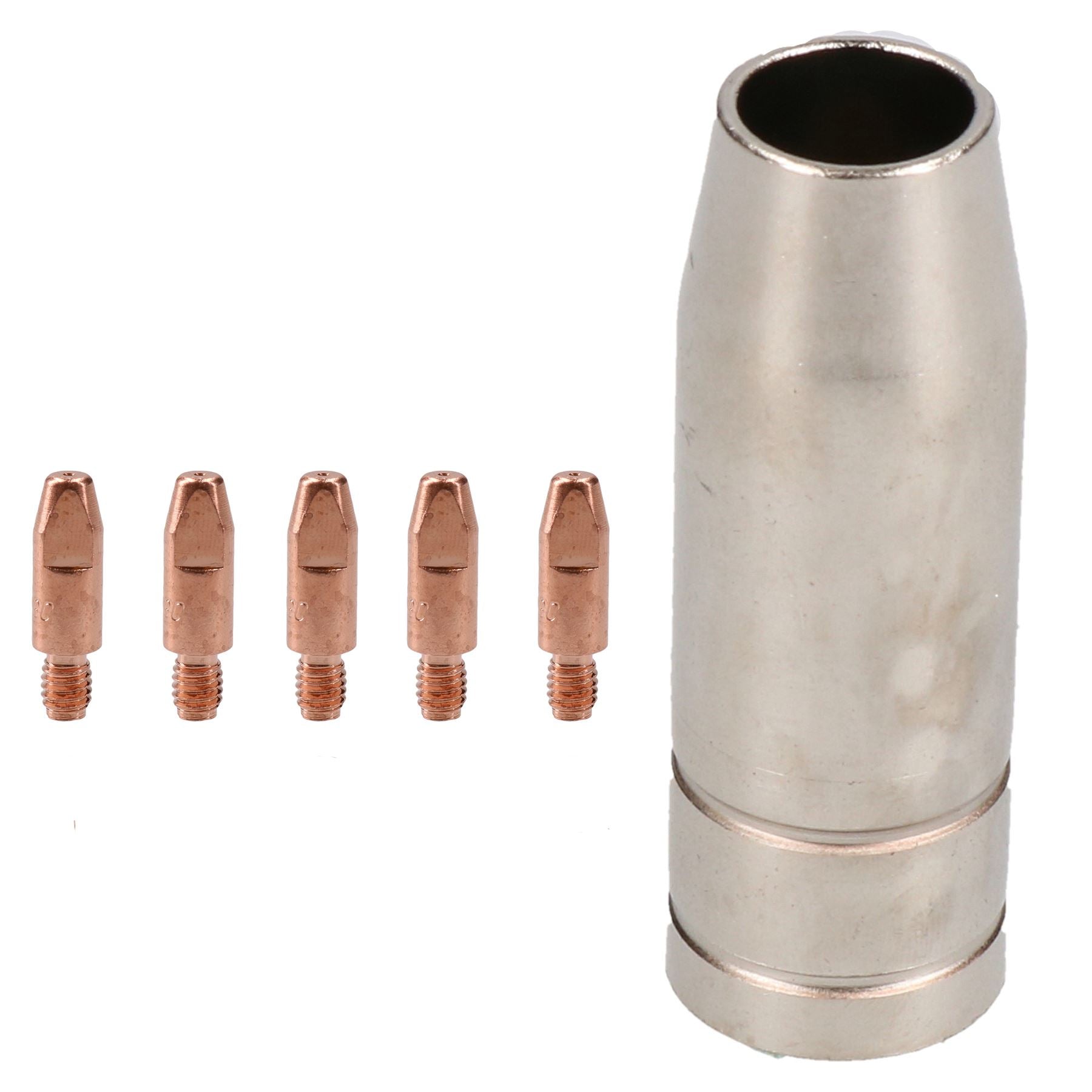 1 Ummantelung und 5 x 0,8 mm Kontaktspitzen MIG-Schweißen Binzel Style Euro Torch MB15