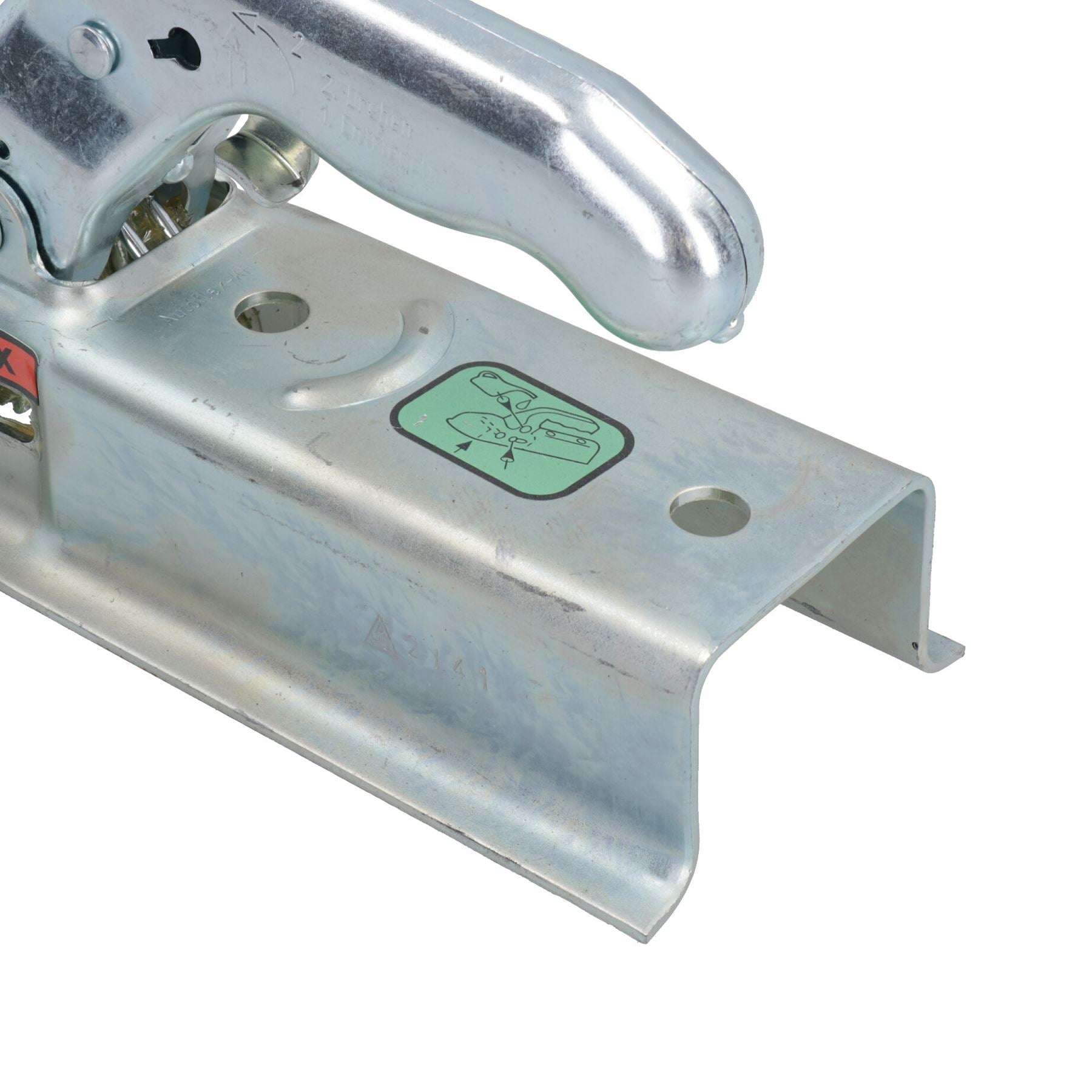 Attelage de remorque non freiné en acier pressé de 50 mm pour boîte de 60 mm, charge maximale de 750 kg