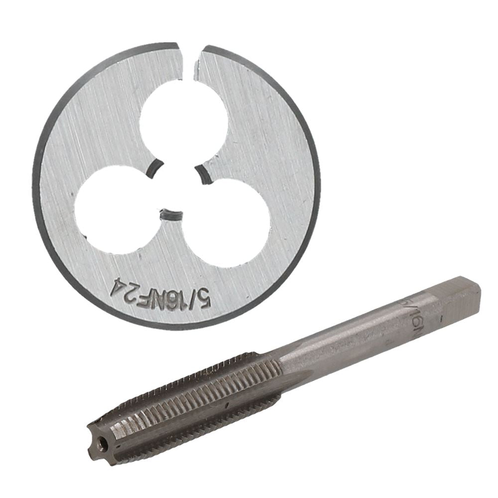 Taraud et filière UNF 1/4" - 5/8" en acier au tungstène et filière fendue 38 mm