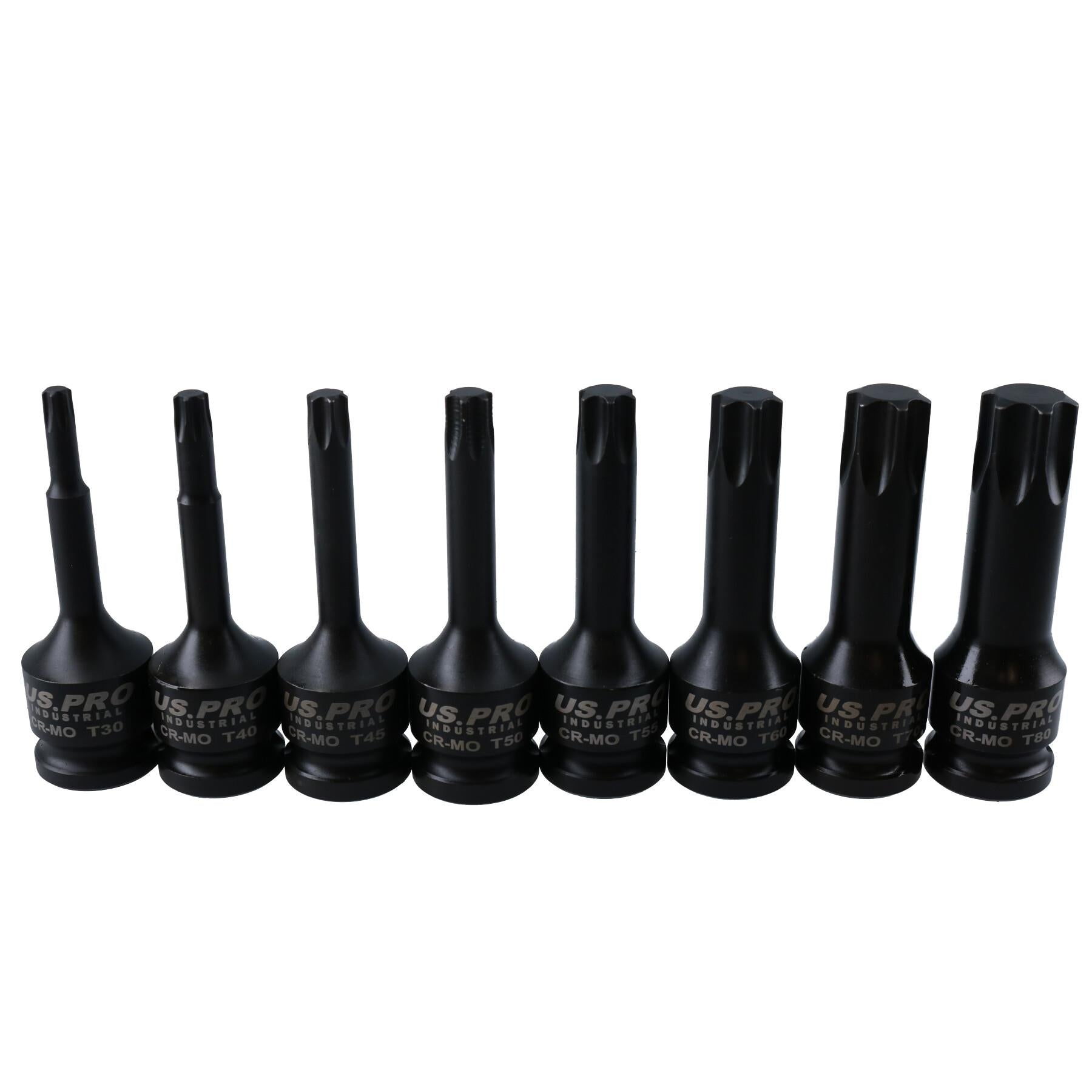 1/2" Antrieb Deep Impact Schlagschrauber Torx Stern-Steckschlüsseleinsätze männlich T30 - T80 8-tlg. Satz