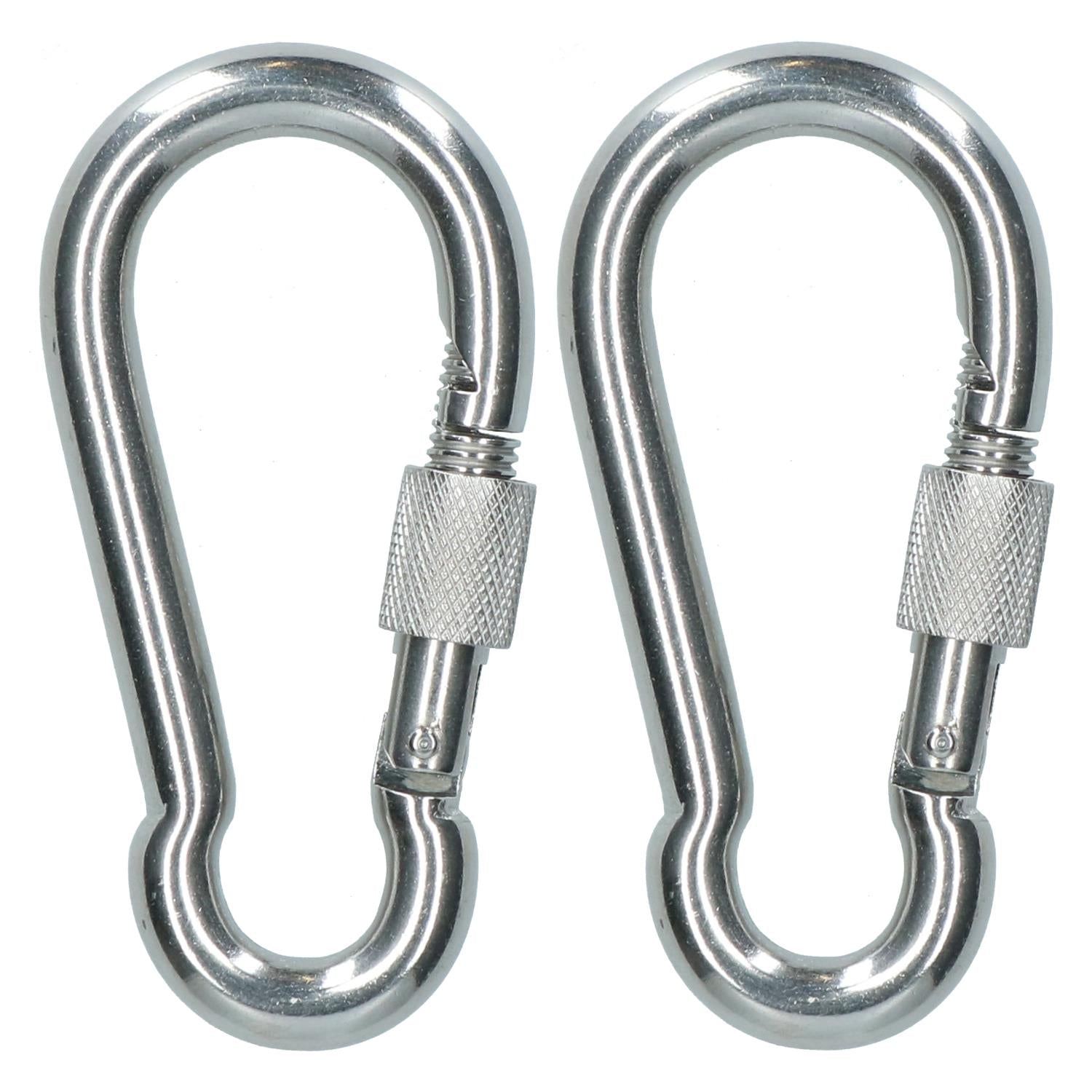 Carabiner Carbine Hook with Screw Gate 10mm MARINE GRADE Stainless Steel