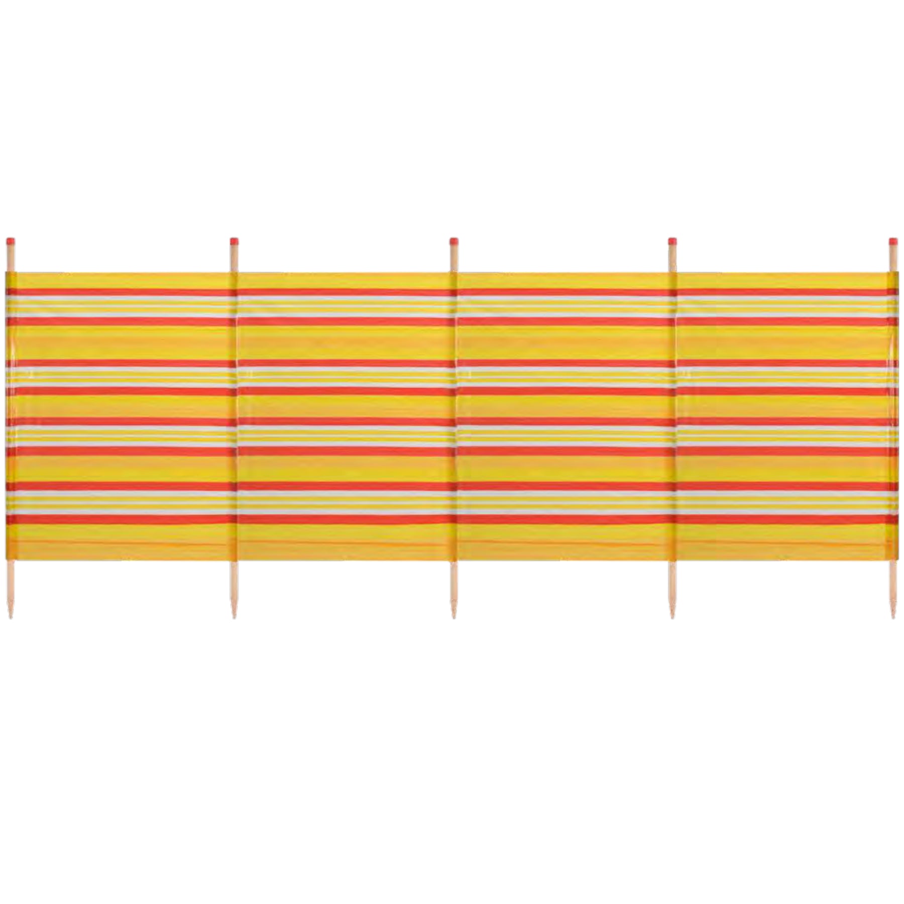 Abri de plage coupe-vent à 5 poteaux 1,2 m sur 2,8 m avec écran d'intimité et bande jaune