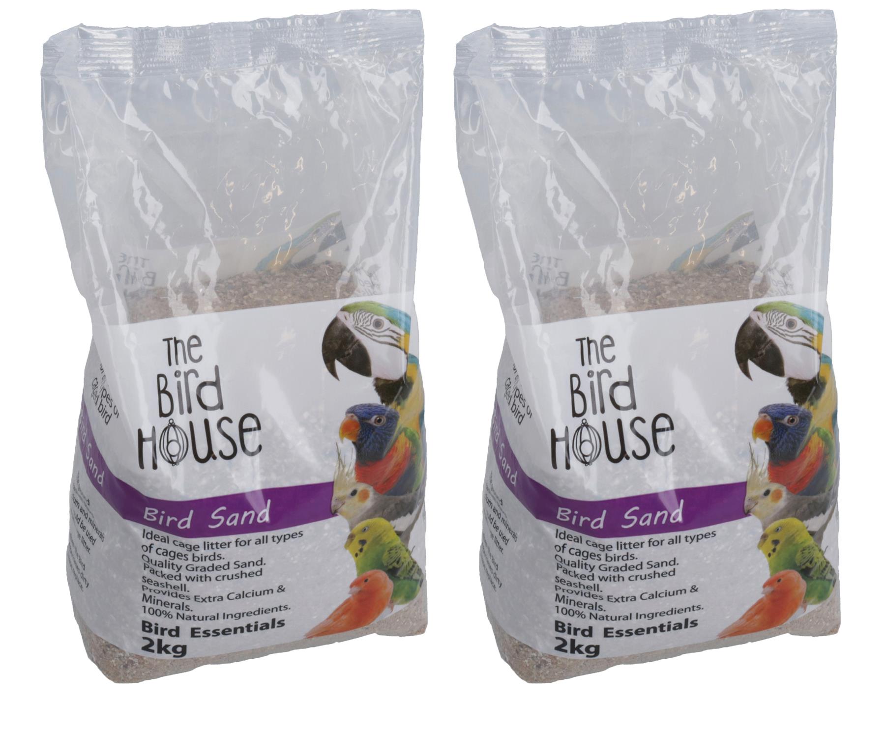 2PK 2kg Parrot Bird Sand With Oyster Calcium & Mineral Aid Digestion Cage Litter