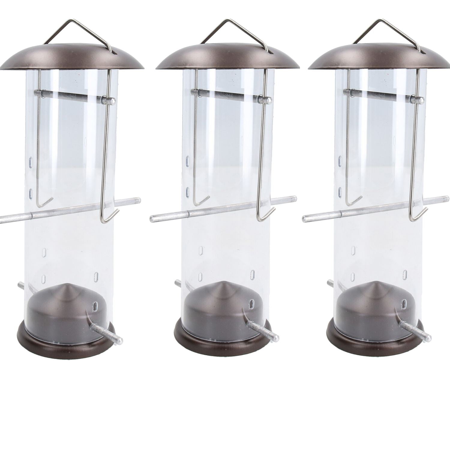 3PK Small Deluxe Bird Feeder Nyjer Seed Holder Hanging Feed Station Wild Birds