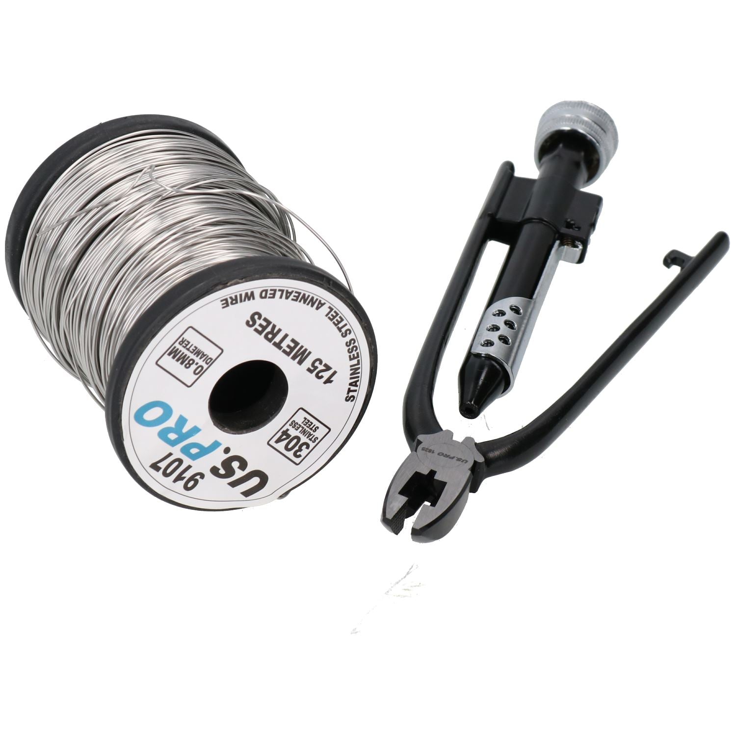 Lock Wire Lockwire Twist Twisting Pliers + 125 Metres 0.8mm Stainless Steel Wire
