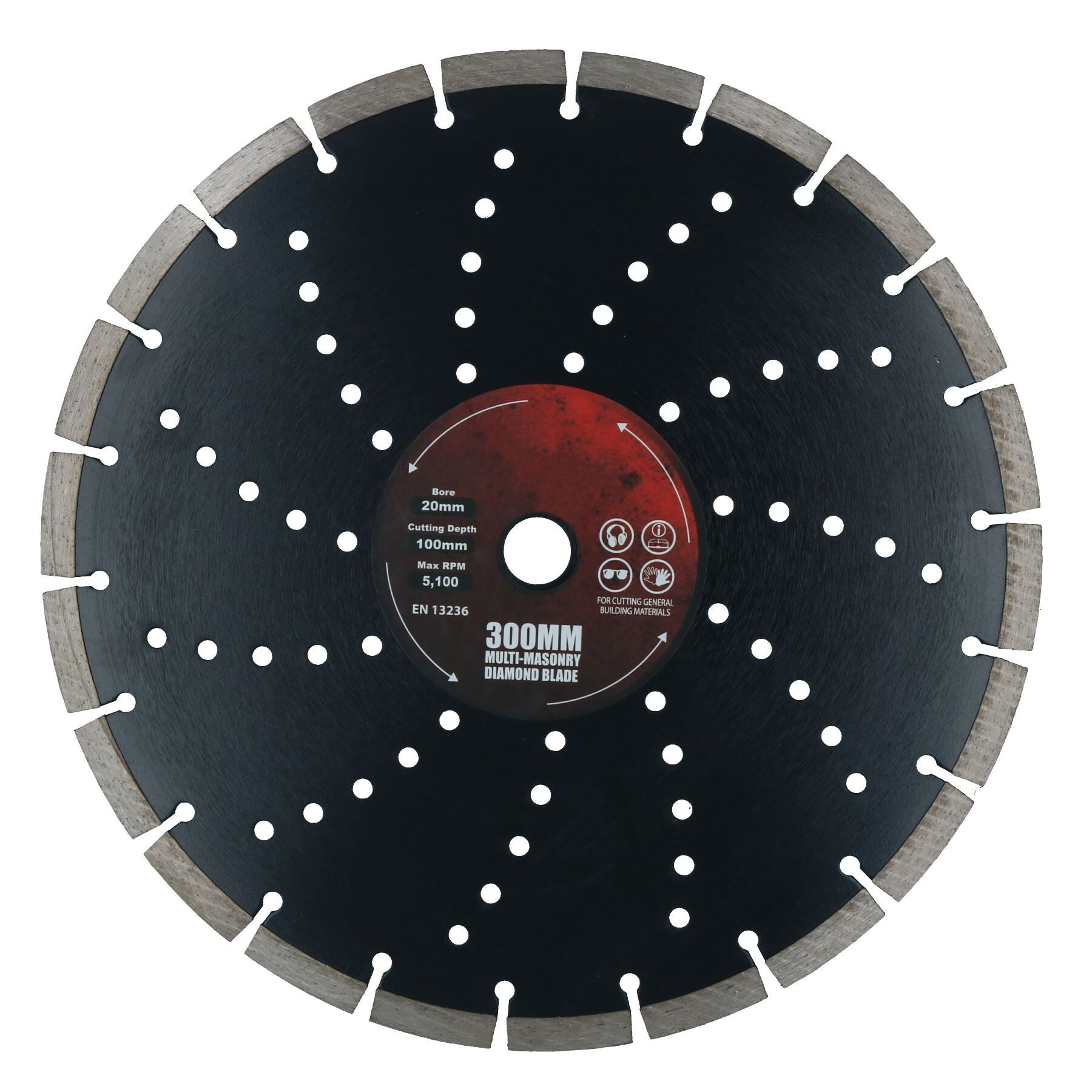 Disque de coupe diamanté de 300 mm pour scie à alésage de 20 mm pour béton et maçonnerie