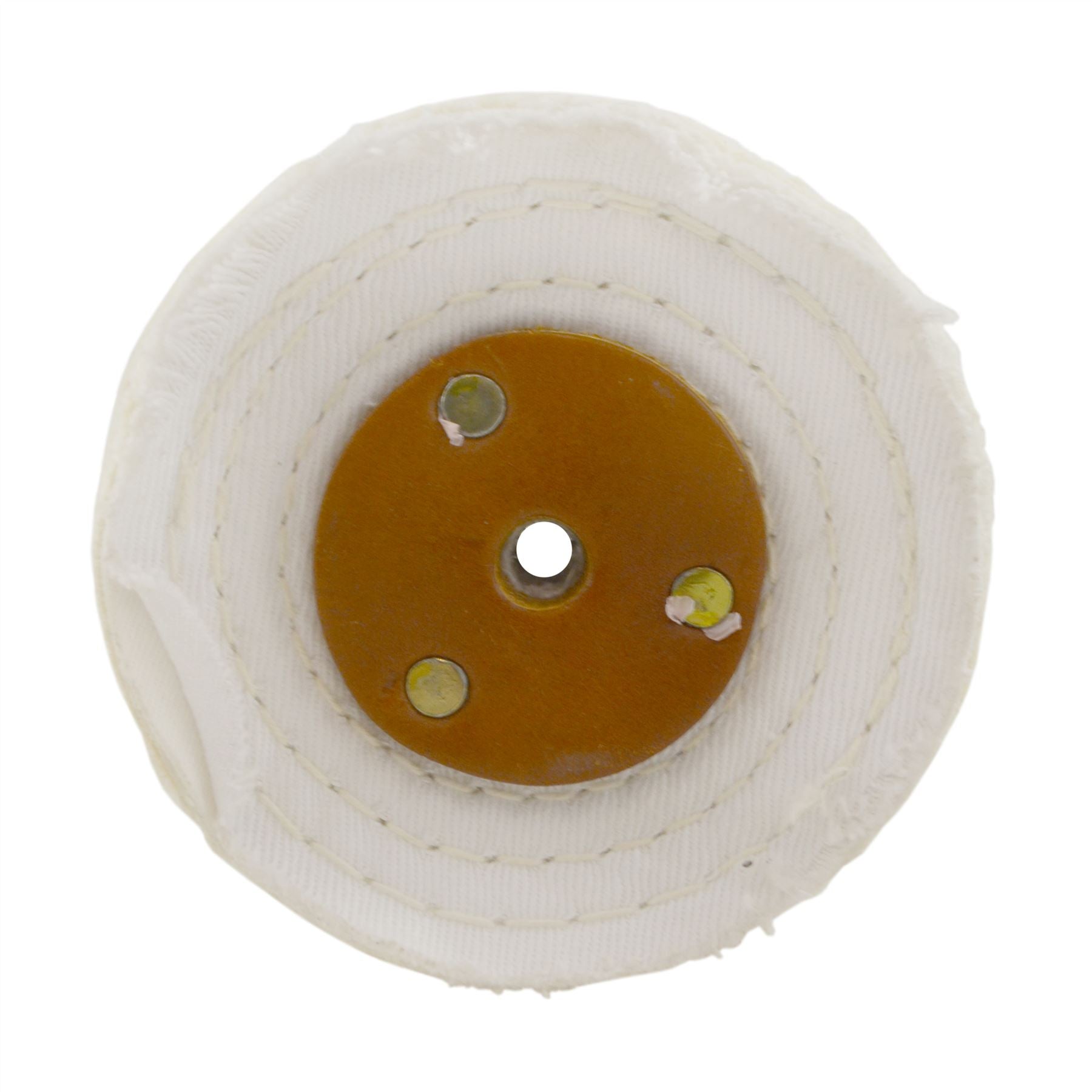 White Close Stitched Metal Polishing Buffing Mop 4" x 1.5" 3 section 2nd Stage