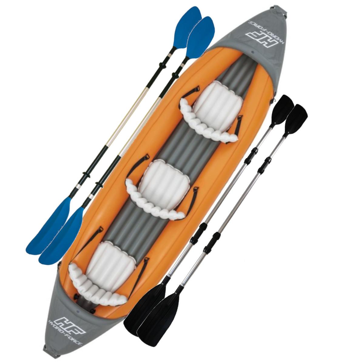 Kayak gonflable LITE RAPID X3 3 personnes avec pompe, pagaies, canoë, bateau triple