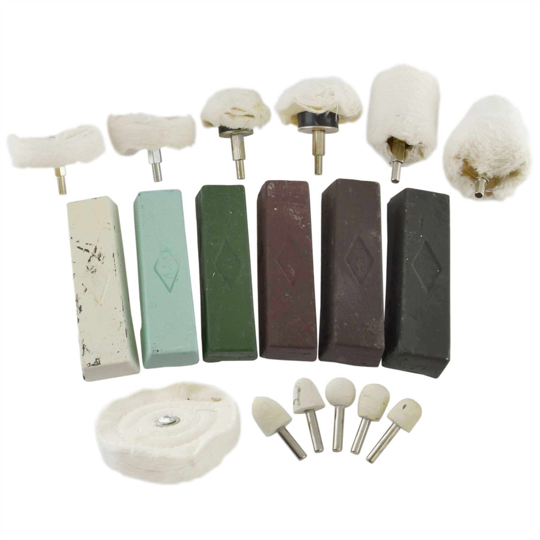 18-teiliges Deluxe-Polierset zum Polieren von Metall für Auto, Wohnwagen, Spindelbohrer, Pad TE847
