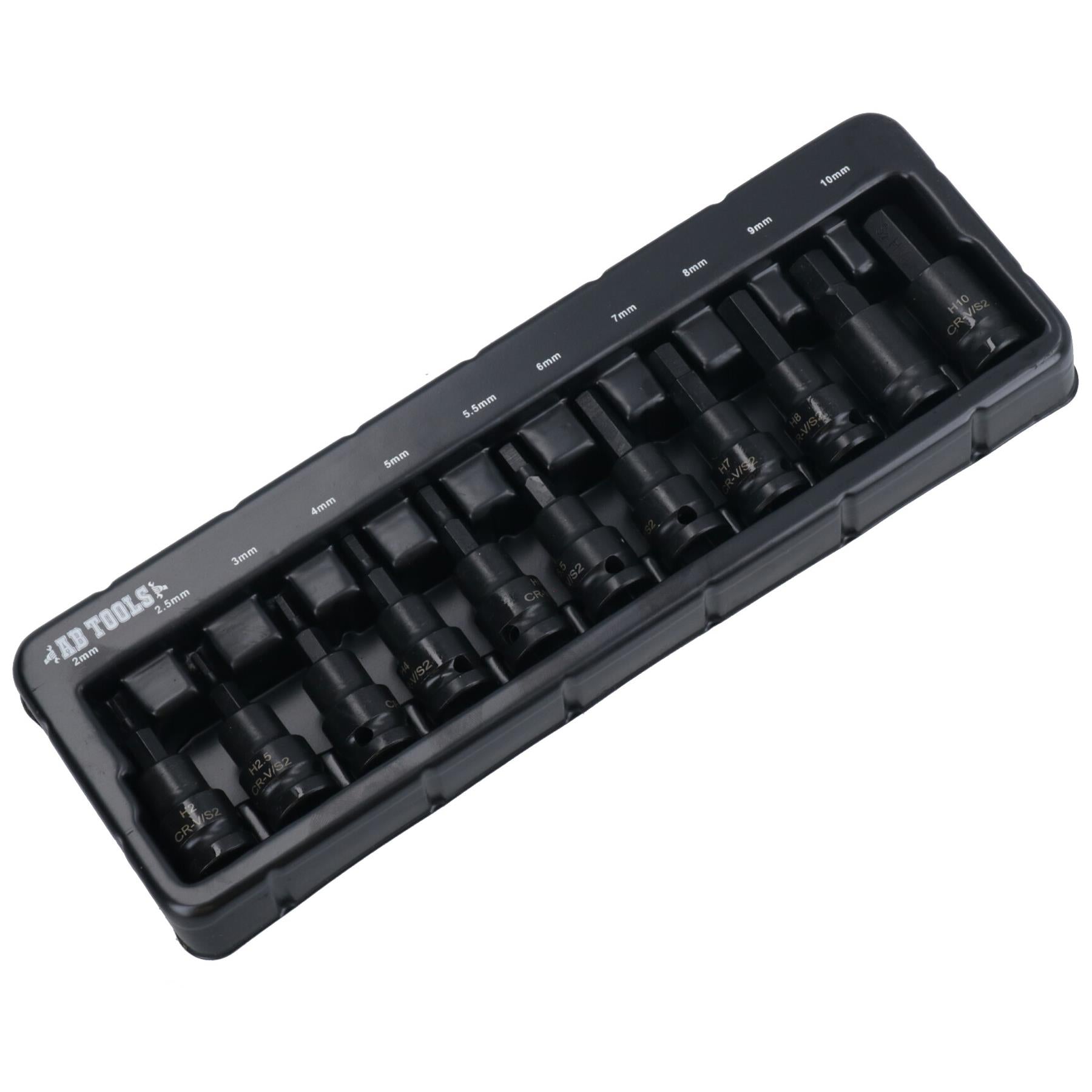 Douilles Allen à embout hexagonal impact métrique MM 2 mm – 10 mm, lot de 11 pièces
