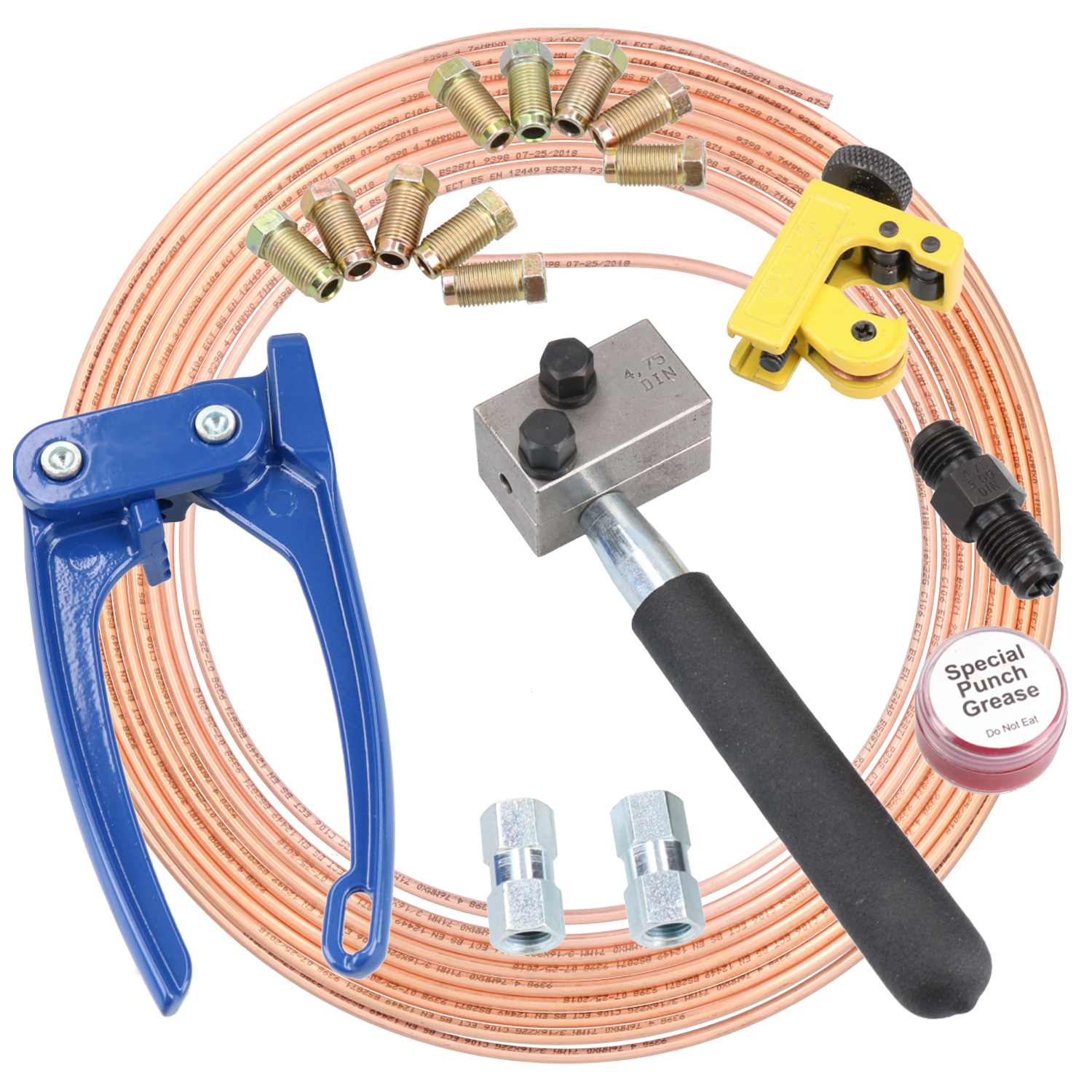 Brake Pipe Flaring Tool Copper Brake Pipe Kit M10 Unions 3/16