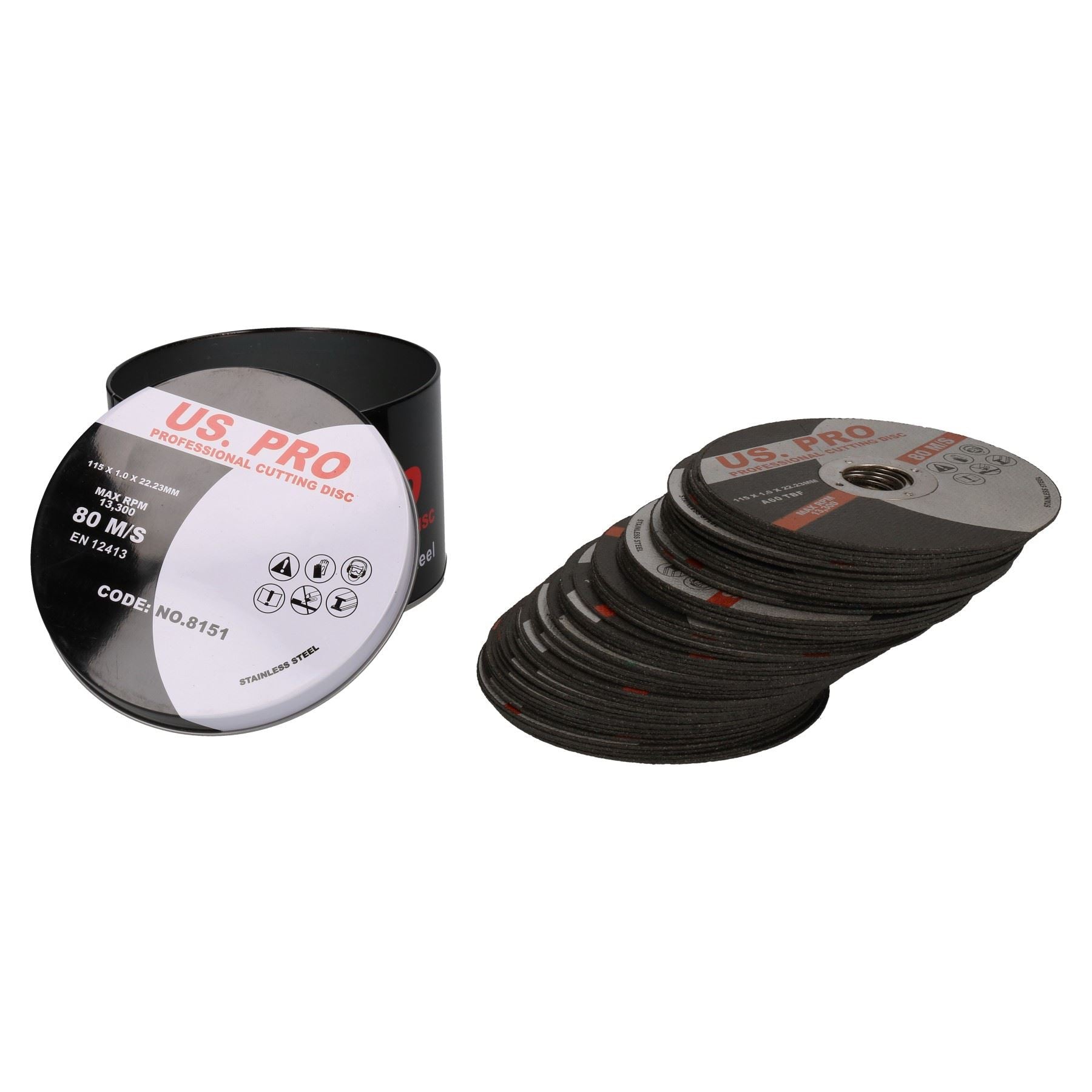 Disques de coupe en acier pour meuleuse d'angle 4-1/2" / 115 mm x 1 mm d'épaisseur, 50 pièces