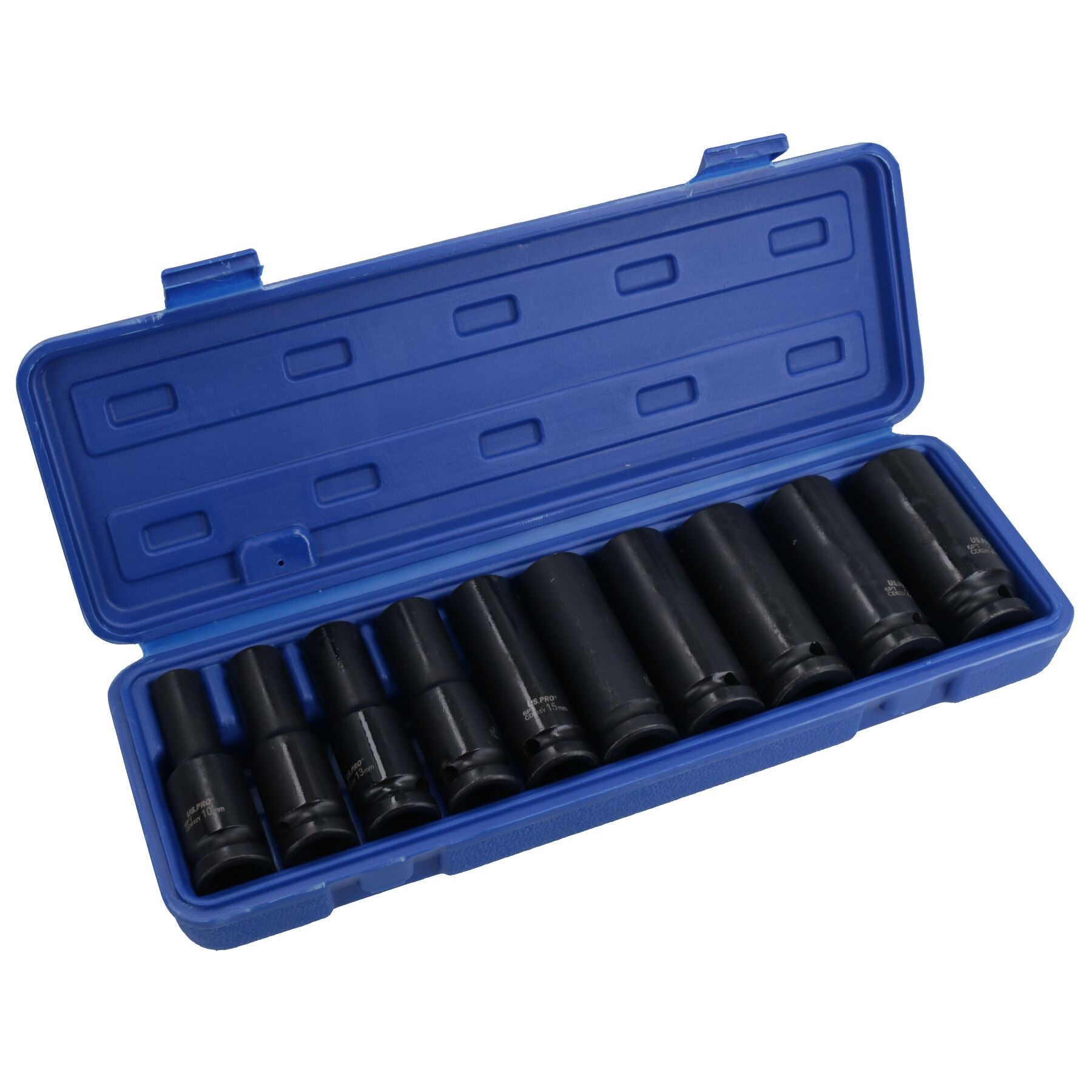 Metrische MM 1/2-Zoll-Antrieb, tiefe Schlagnüsse, 6-seitig, Einzelsechskant, 10–24 mm