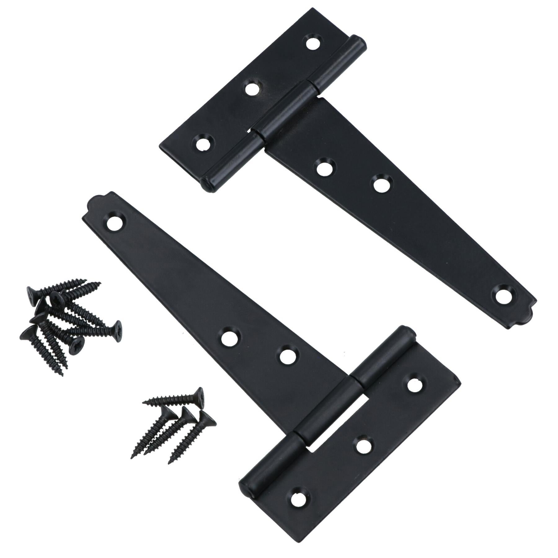 Heavy Duty T Tee Hinge For Sheds Gates Black Powder Coated Finish 4 – 18 Inch