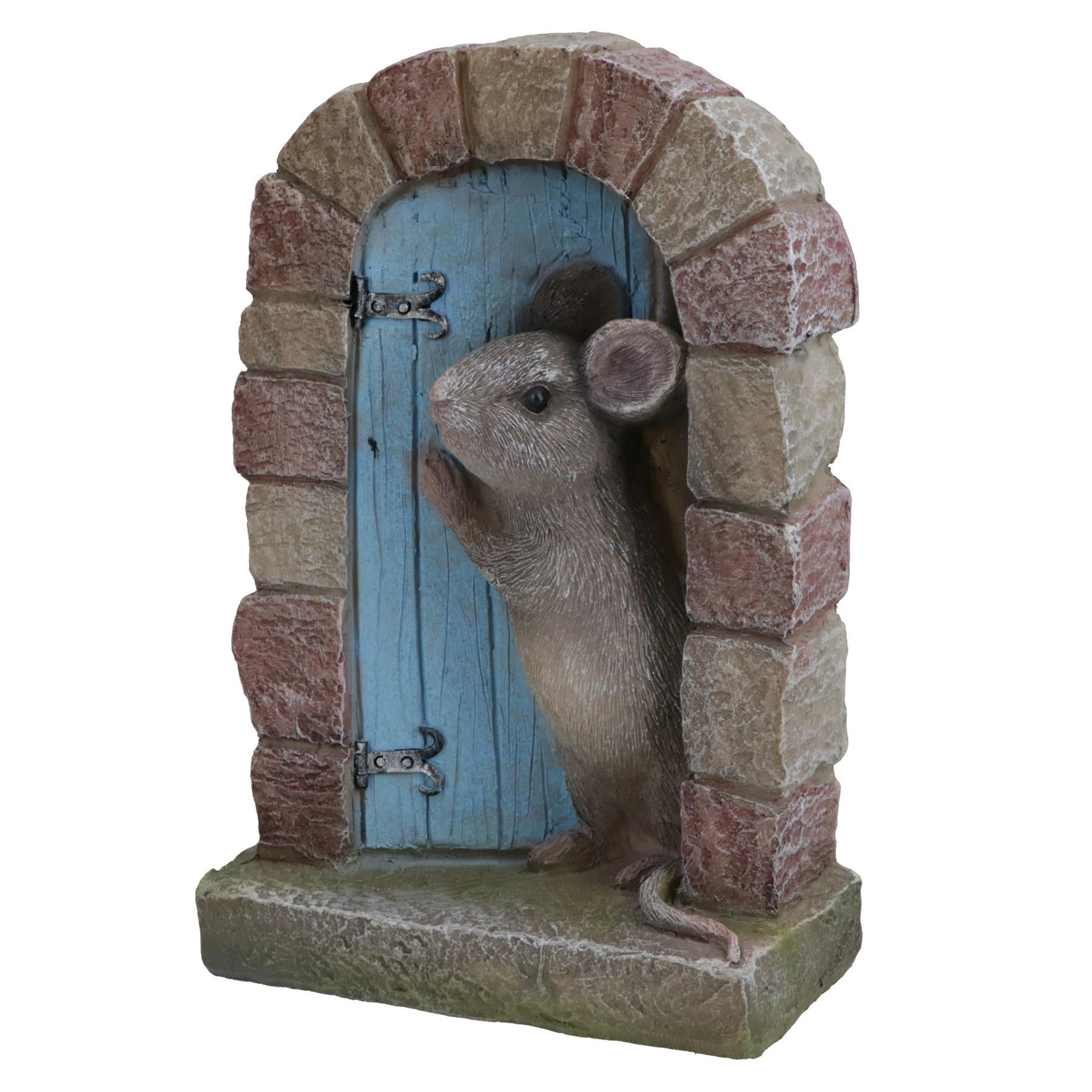 Mouse Door Figurine Statue House Decor Ornament Sculpture Resin Home