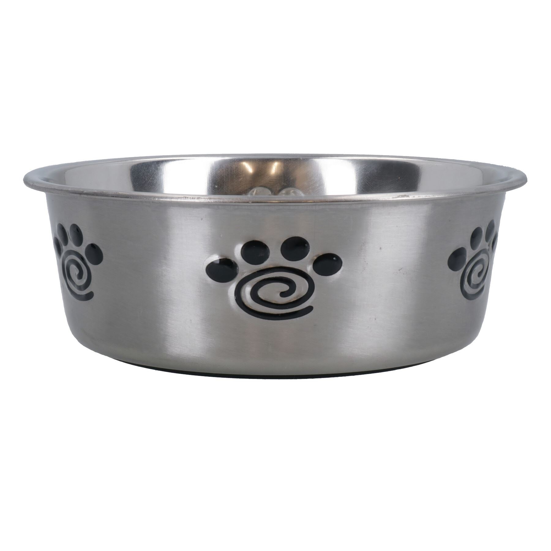 1 Heavy Duty Non Slip Silver Paw Bowl Dog Puppy Feed Food Water Bowl 16cm