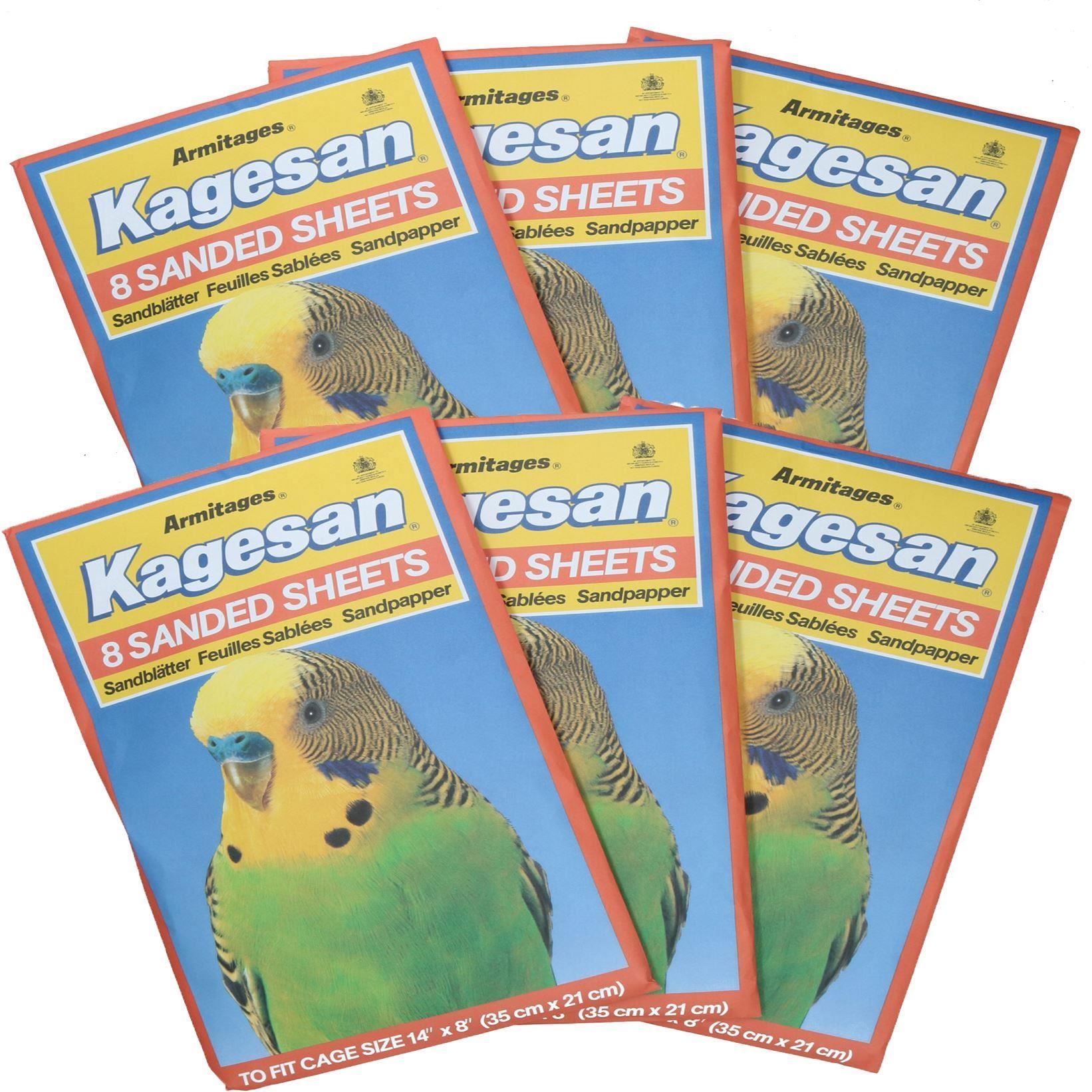 96 Sanded Sheets Sandpaper Cage Lining Budgies Caged Birds 21x35cm