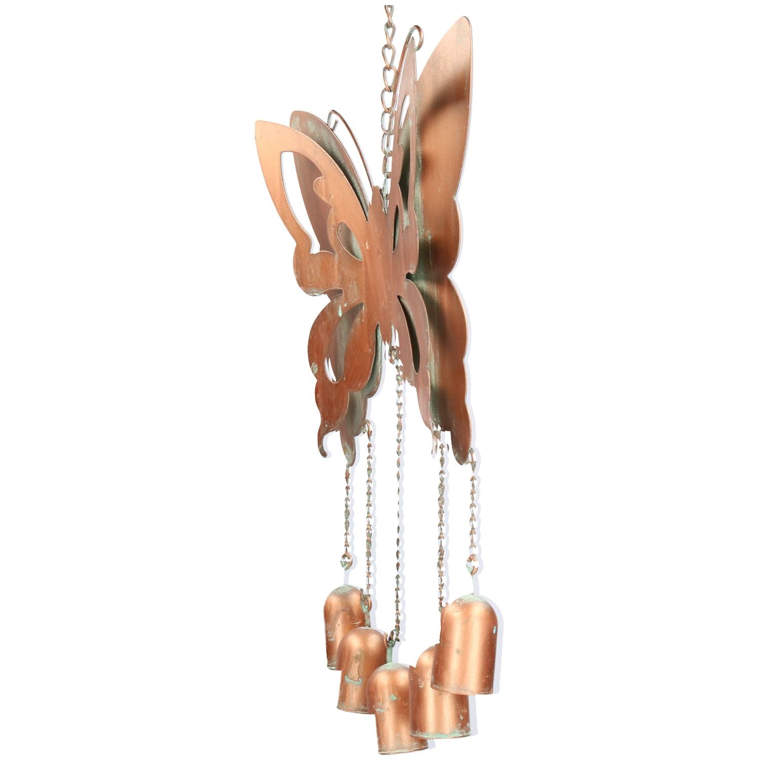 Butterfly Wind Chime Bell Hanging Garden Yard Ornament Decoration Metal Copper