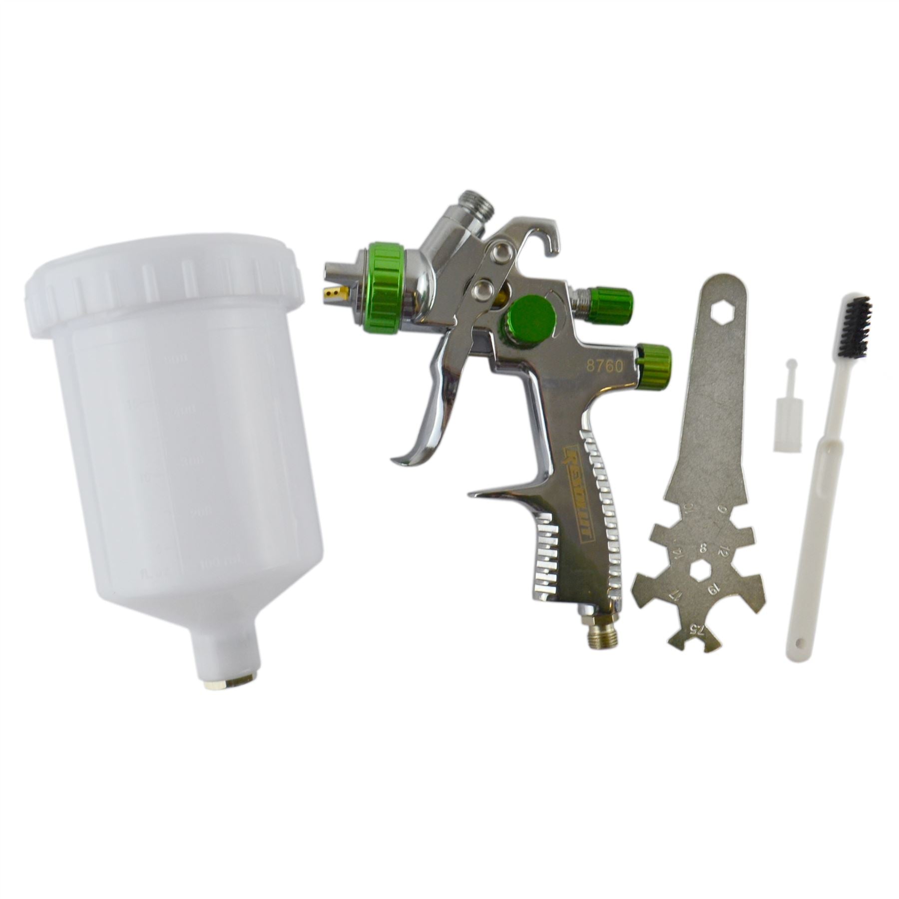LVLP-Luftsprühfarbenpistole mit Schwerkraftzufuhr und 1,4-mm-Düse, 600-ml-Becherkapazität