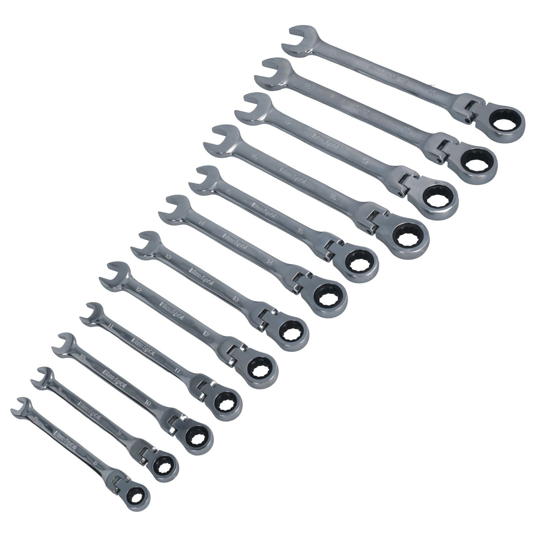 Metric MM Flexible Combination Ratchet Spanner Wrench Set 8mm – 19mm 12pc