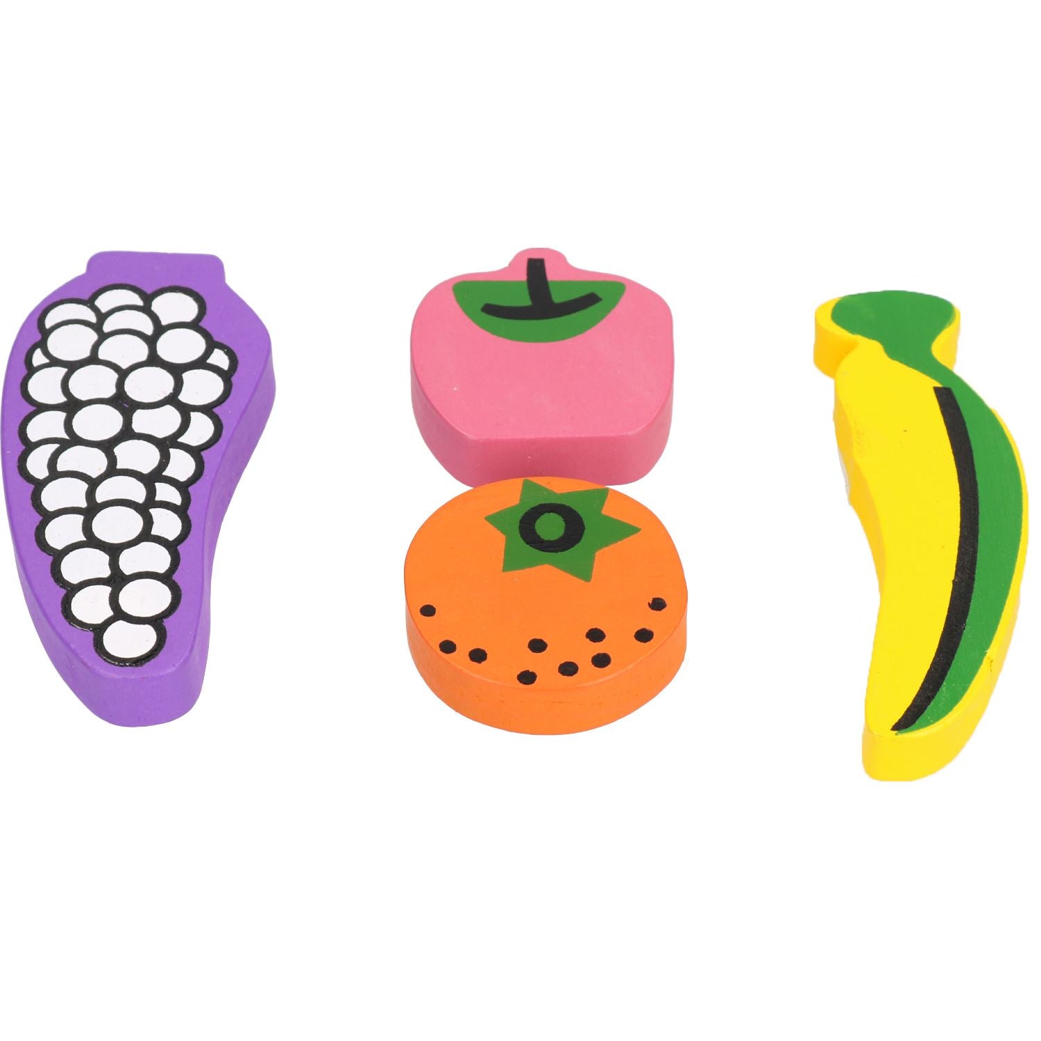 Lot de 4 jouets à grignoter en forme de fruits Woodies pour petits animaux
