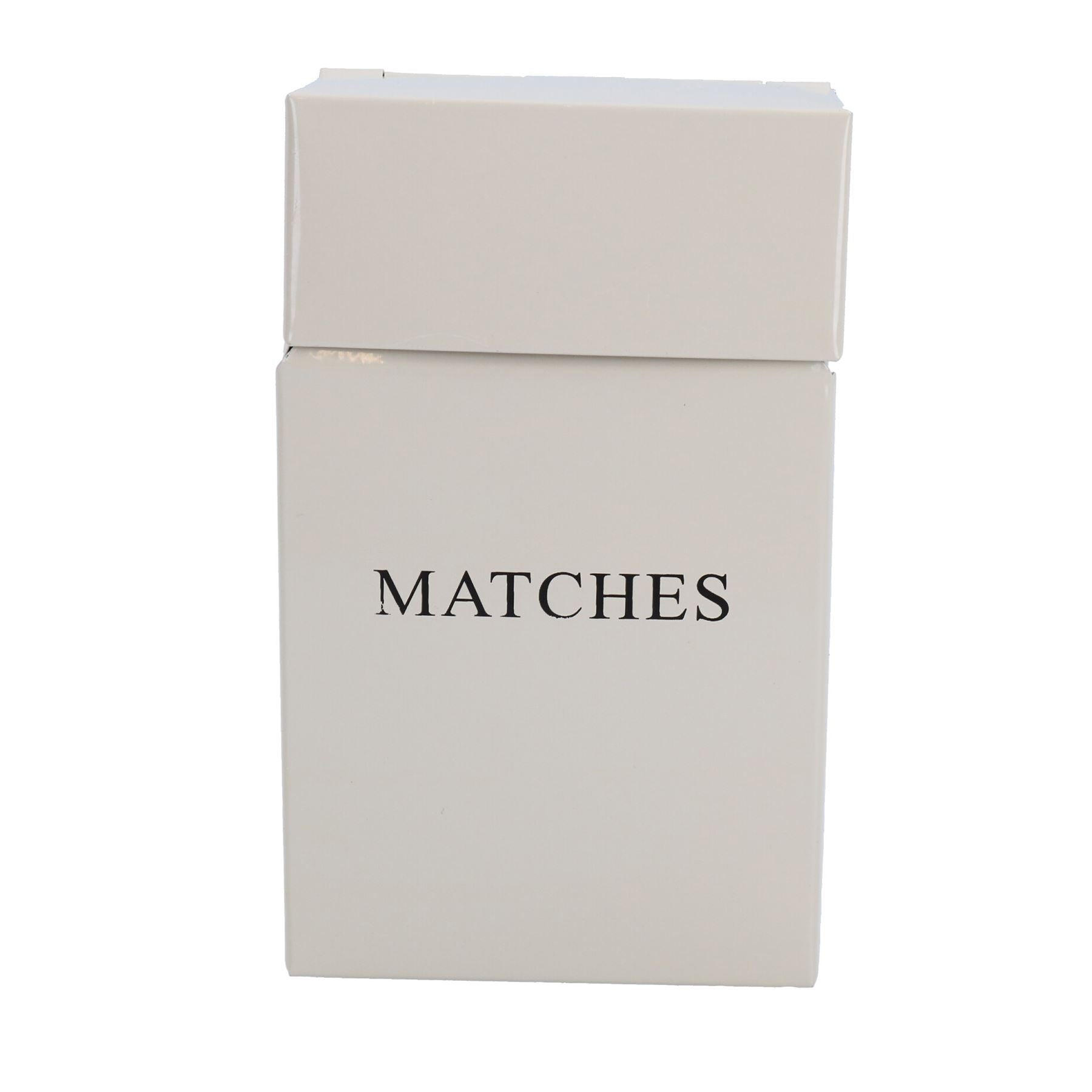 Support pour boîte d'allumettes crème pour longues allumettes en tôle avec revêtement en poudre pour cheminée