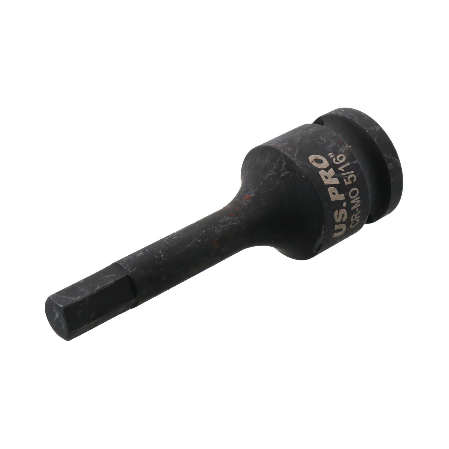 5/16 Zoll tiefer Schlag-Sechskant-Bit-Steckschlüssel, 1/2 Zoll Antrieb, 76 mm Länge, Chrom-Molybdän-Stahl