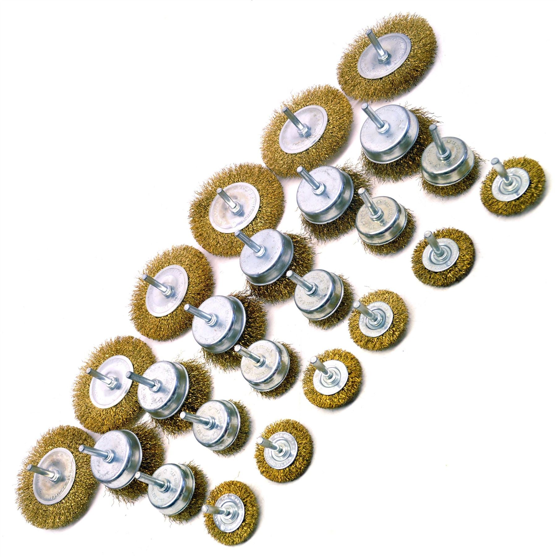Ensemble de brosses rotatives à roue en fil d'acier et à coupelle pour éliminer la rouille TE277