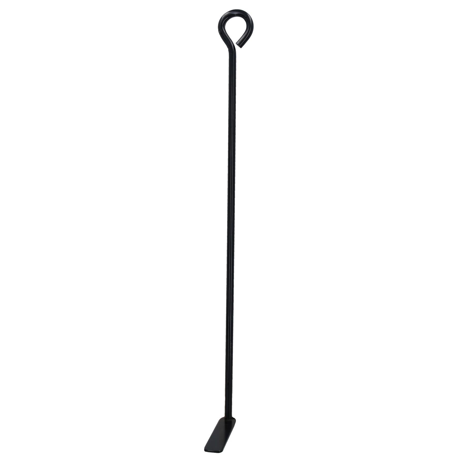 L Râteau à cendres Grattoir et pelle pour conduits de fumée Poêle à bois Feu Charbon Acier Métal Noir