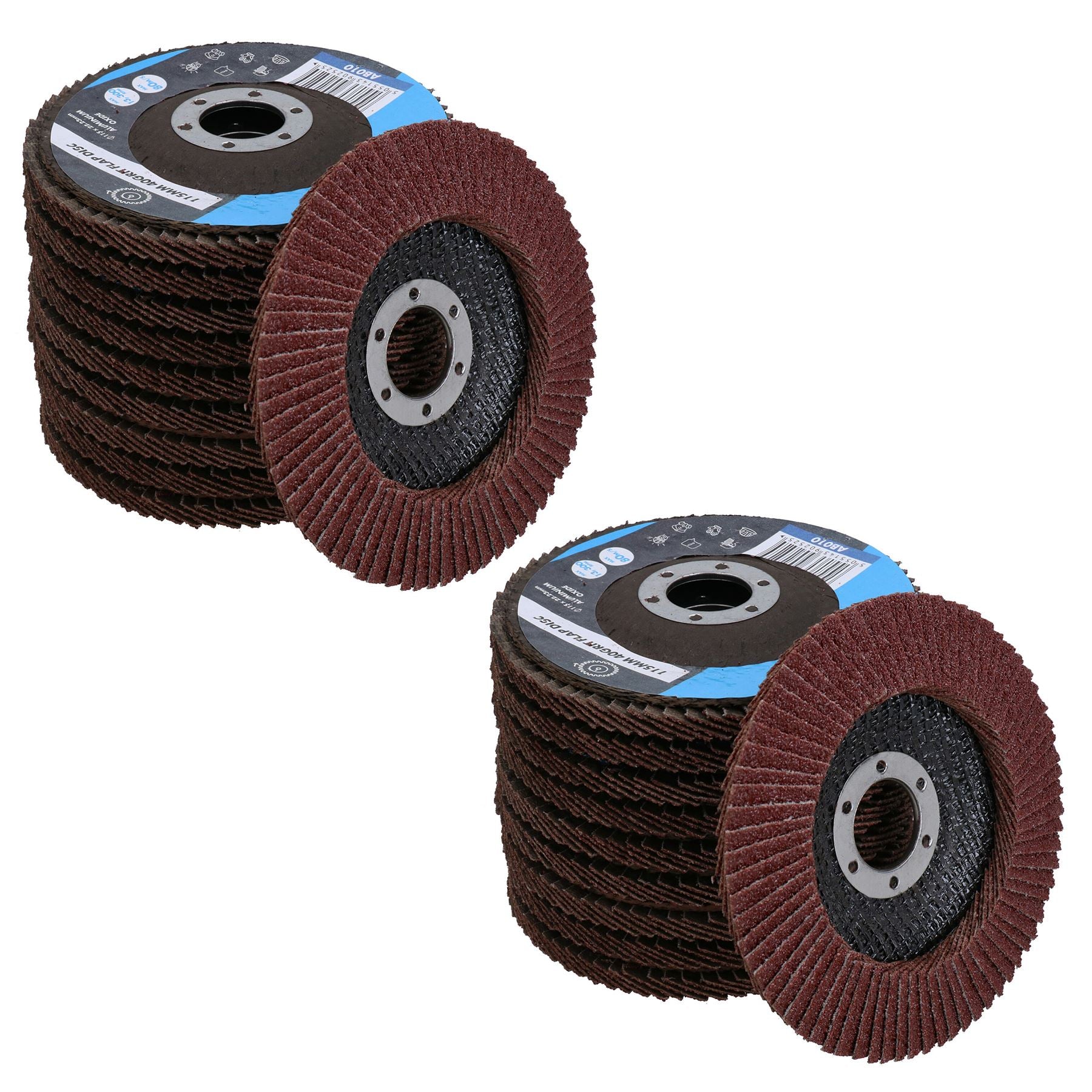 Grobe Lamellenschleifscheiben mit 40er-Körnung für 4,5" (115 mm) Winkelschleifer