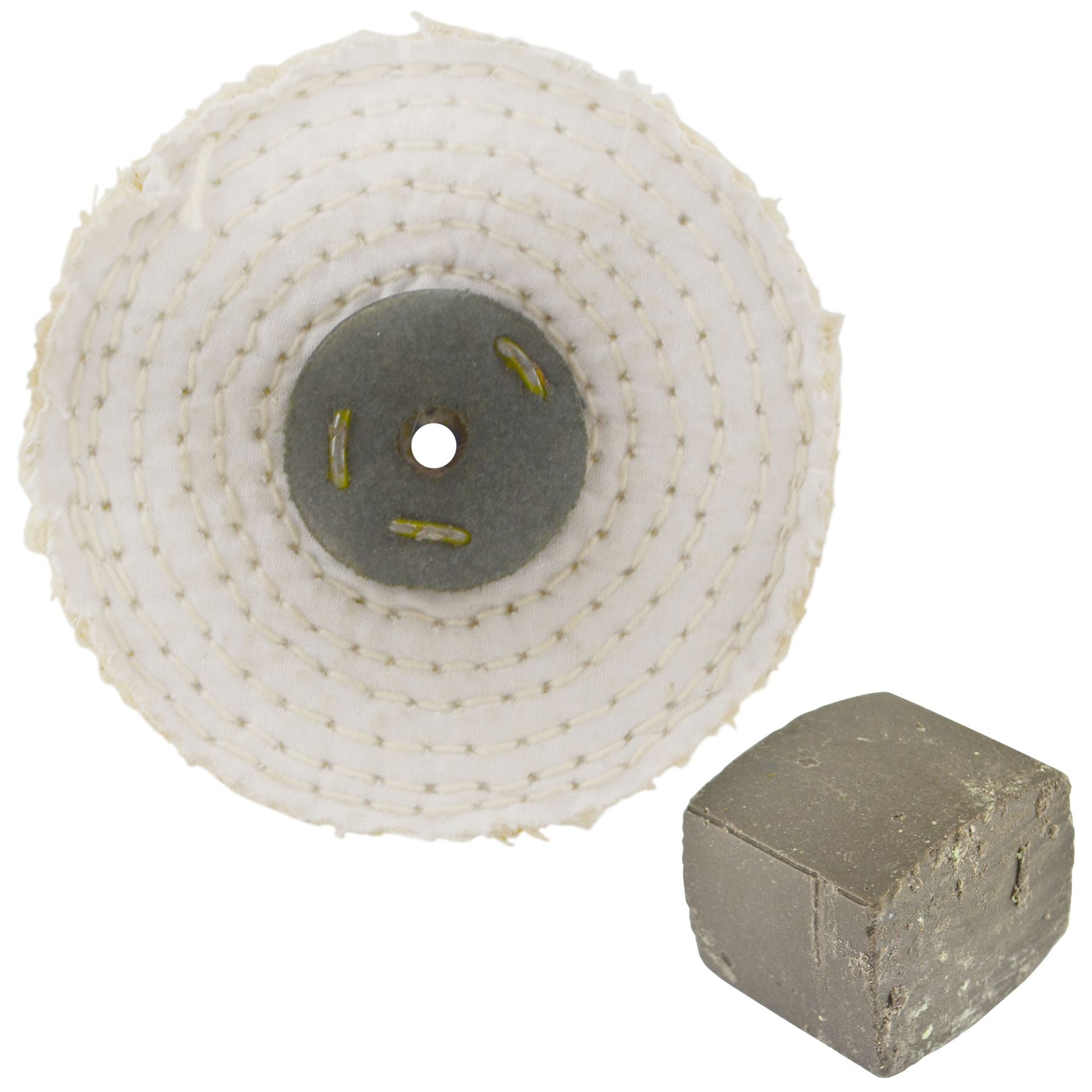 Balai de polissage à coupe rapide en sisal grossier 4" x 0,5" 1 rangée avec composé 250 g