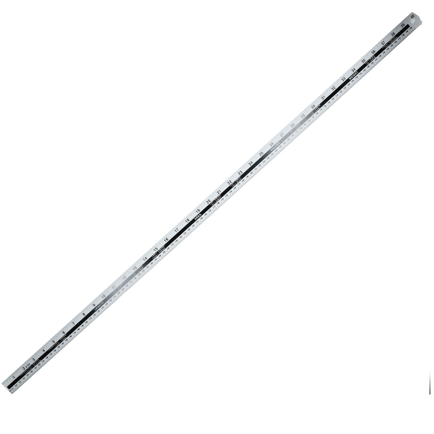 Règle en aluminium de 1 m (40 po) Table de conversion impériale et métrique Règle à bord droit