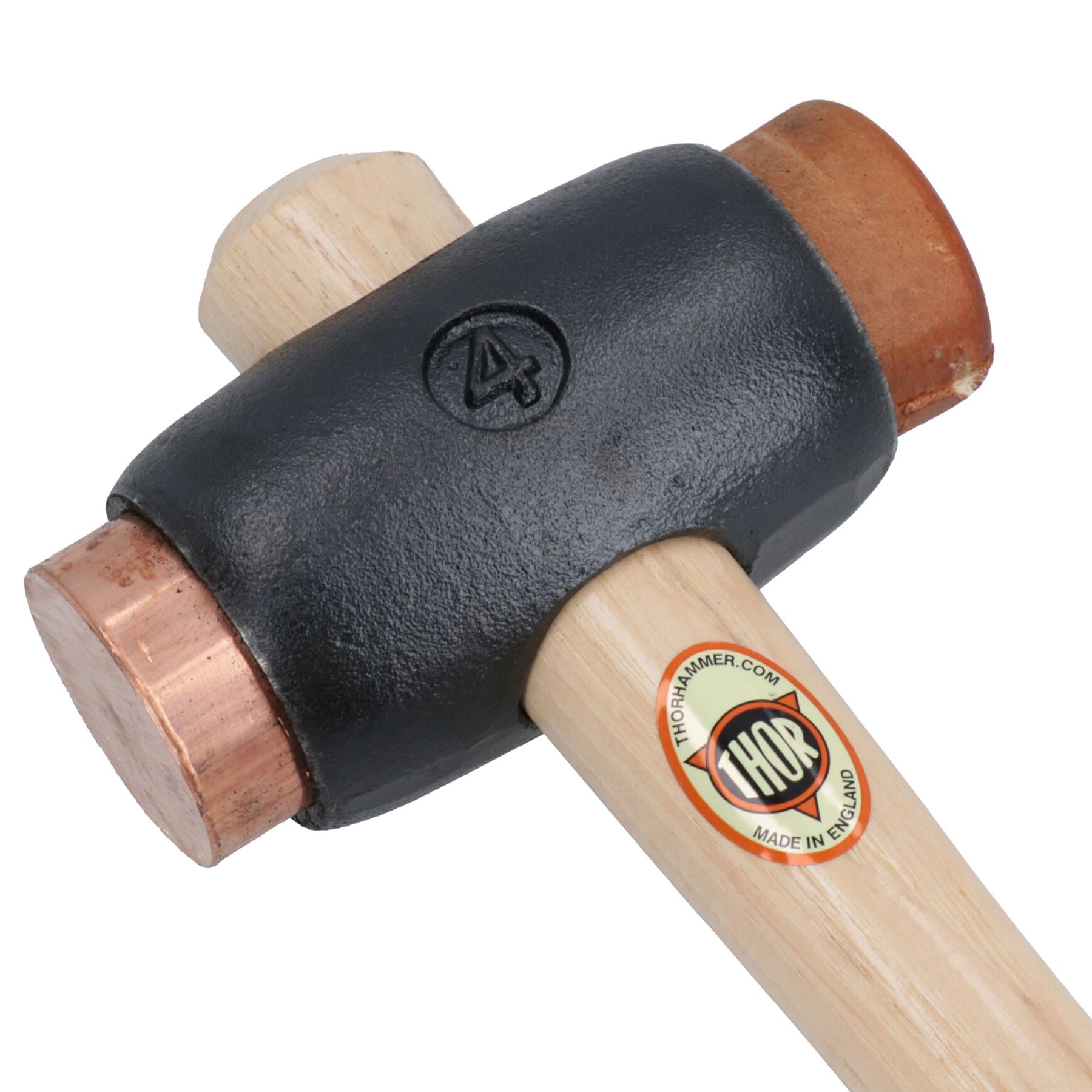 Marteau à tête en cuivre et cuir brut Thor n° 4 / maillet en cuir Dead Blow TE400