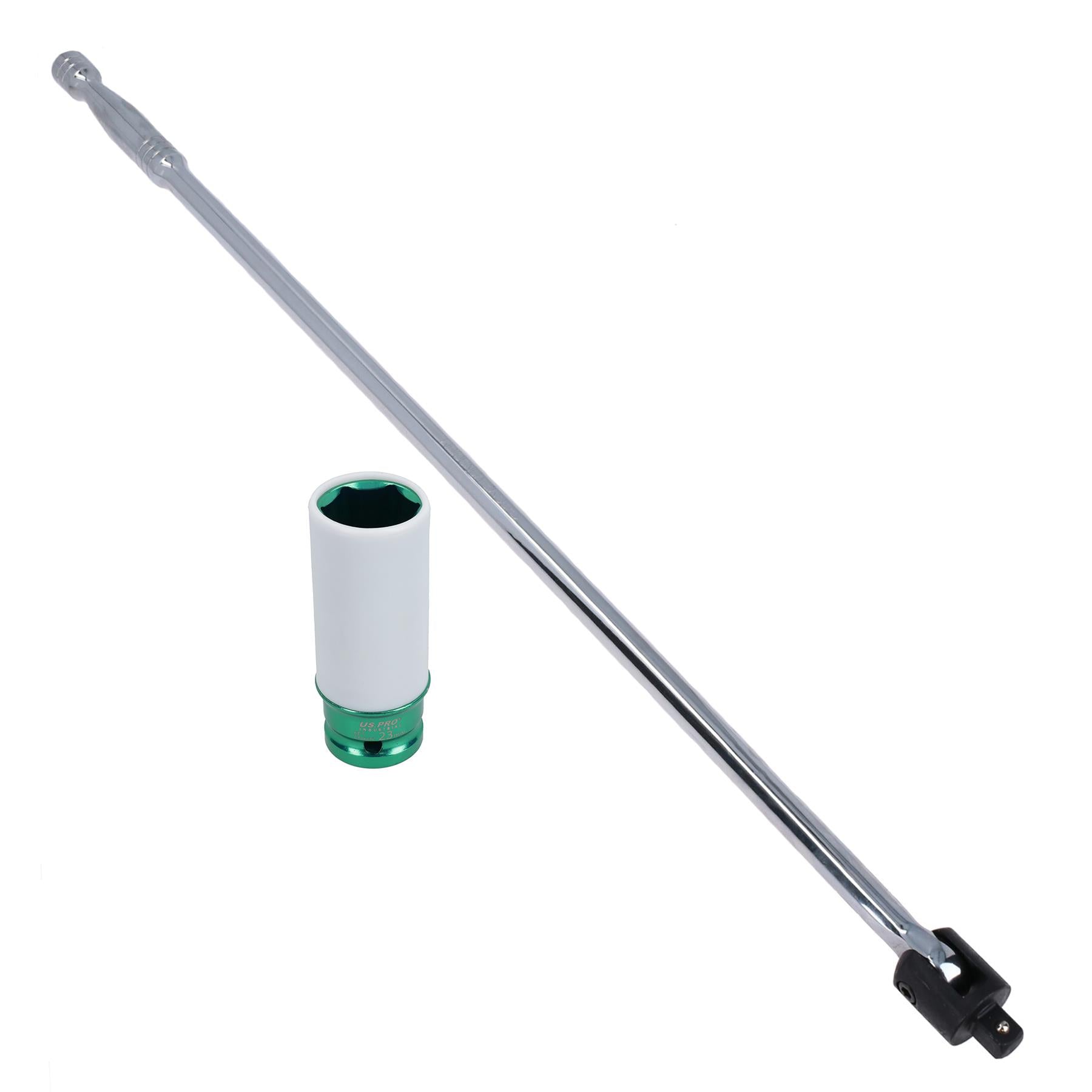 1/2in. Drive 30” Breaker Power Bar with Deep Metric Alloy Wheel Nut Socket