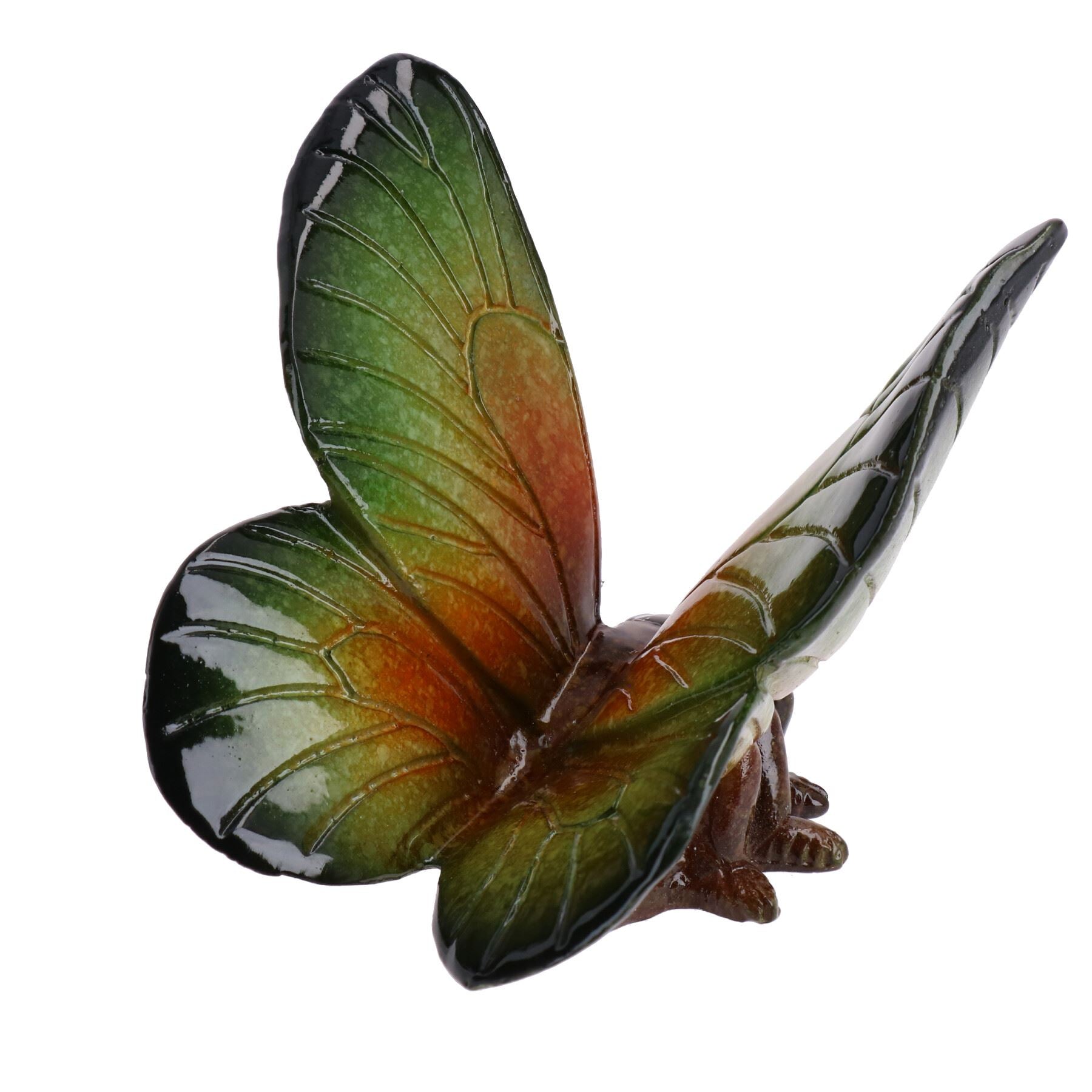 Grüne Wandhalterung Paar Schmetterlinge Harz Schuppen Skulptur Statue Garten Schmetterling