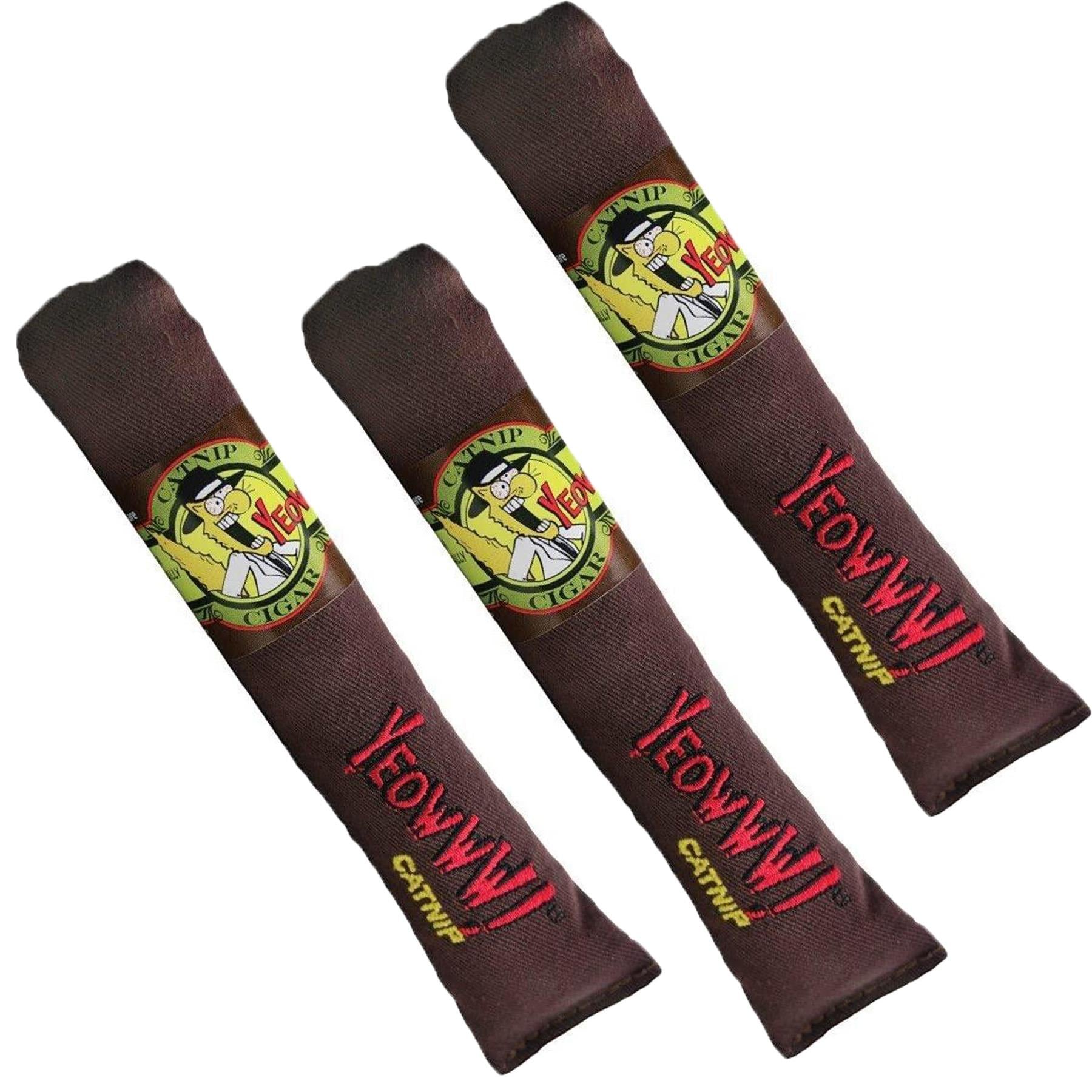 3er-Pack Yeow Interaktives Katzenkätzchen, braune Zigarre mit Katzenminze, Katzenspielzeug, Katzengeschenk