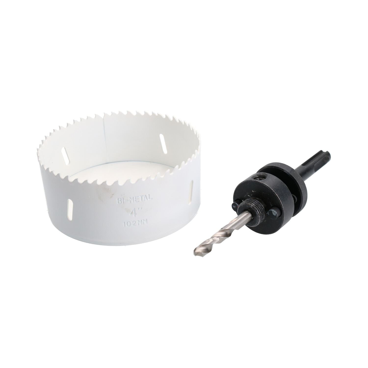 SDS-Plus-Dorndornaufsatz, komplett mit HSS-Lochsäge, 32 mm – 152 mm